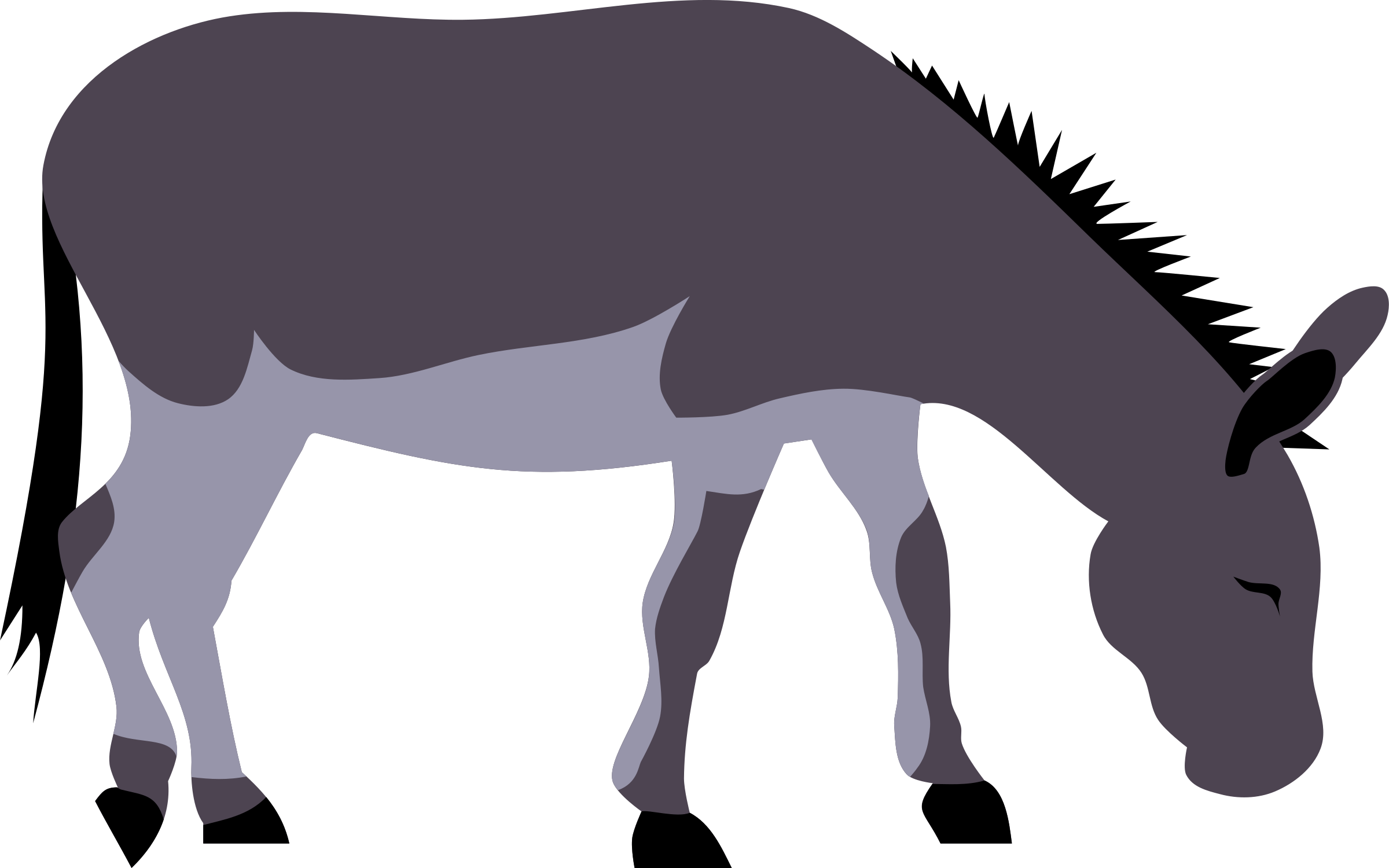 clipart wild donkey by rones