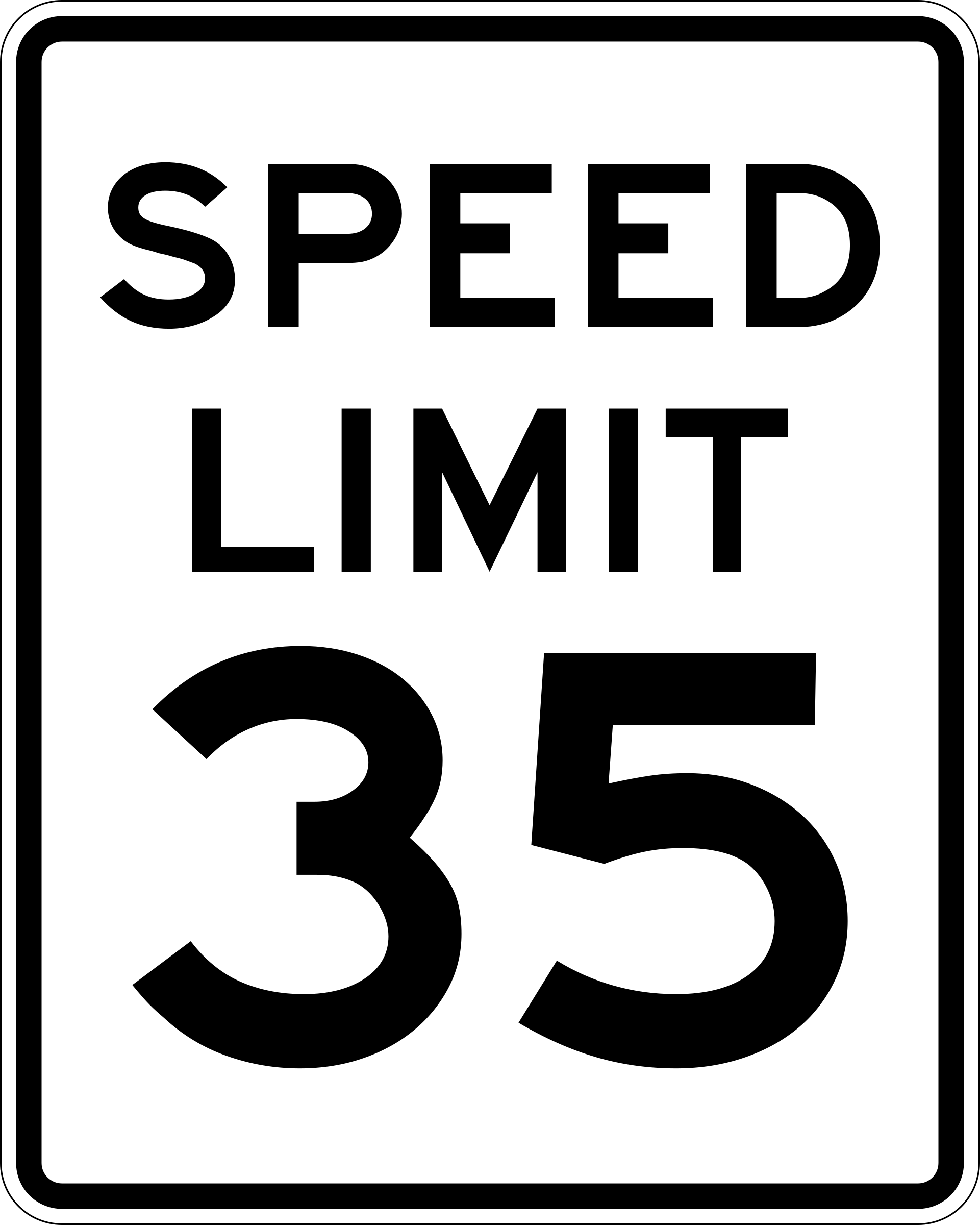 Clipart Speed Limit 35