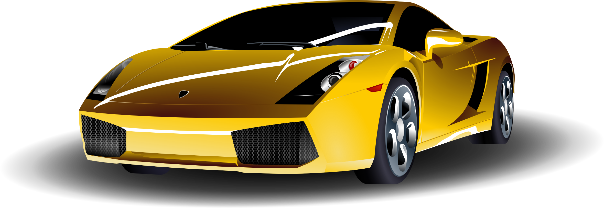 Clipart - Yellow Sports Car