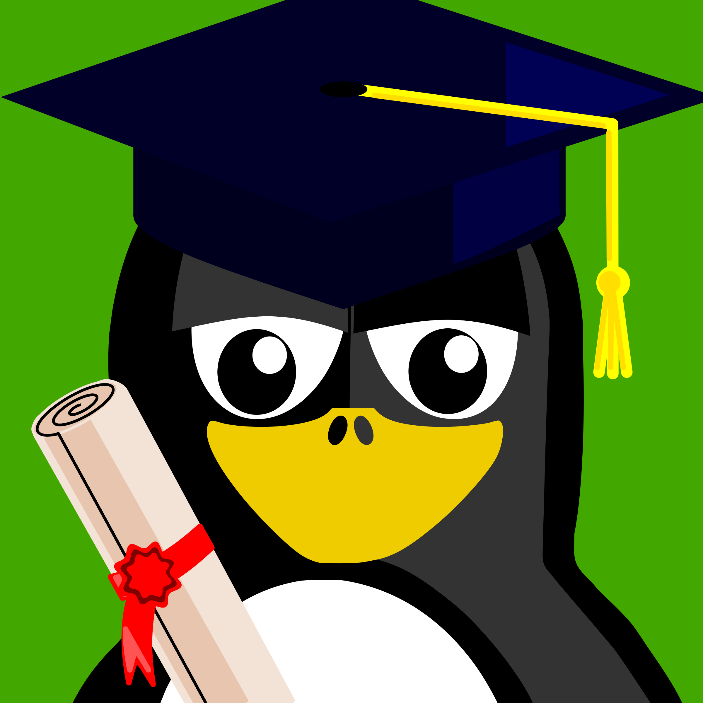 Clipart - graduation penguin
