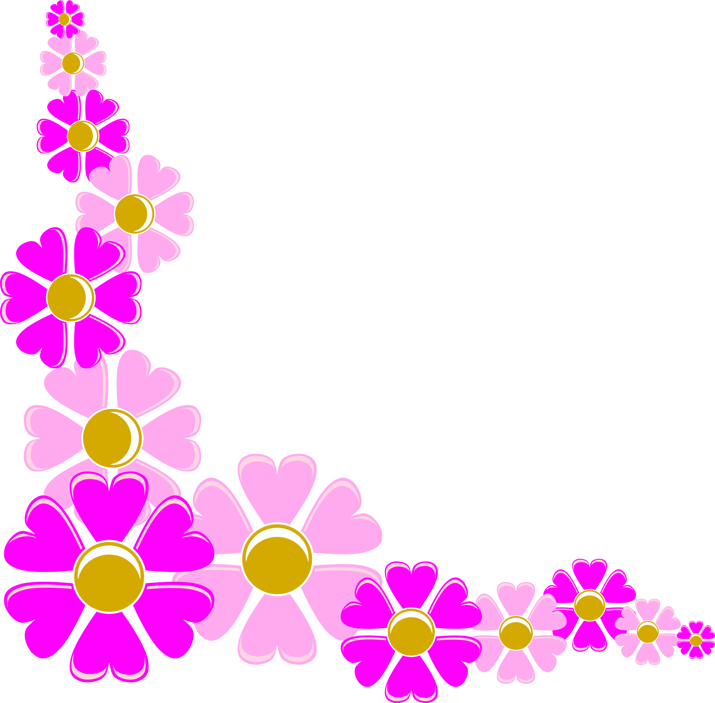 Download Clipart - pink flower corner