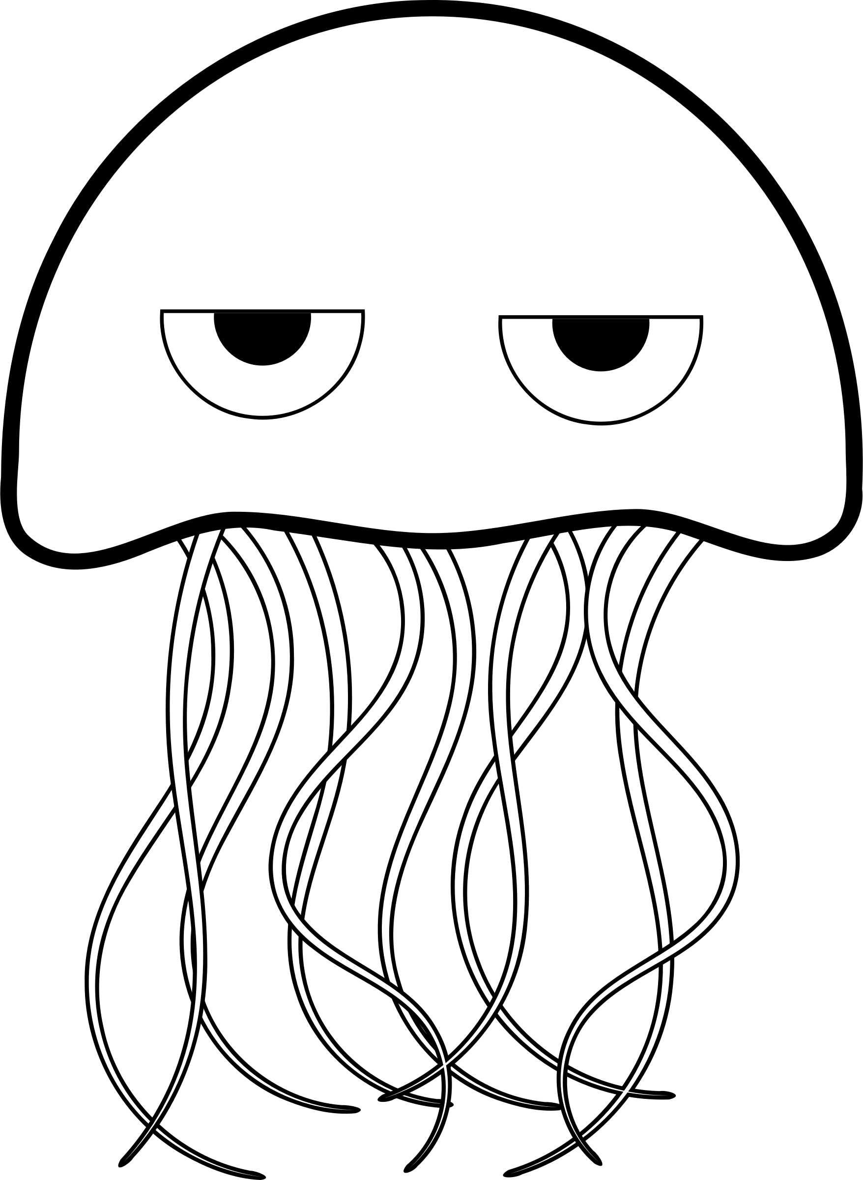 Download Clipart - Jellyfish - Coloring Book