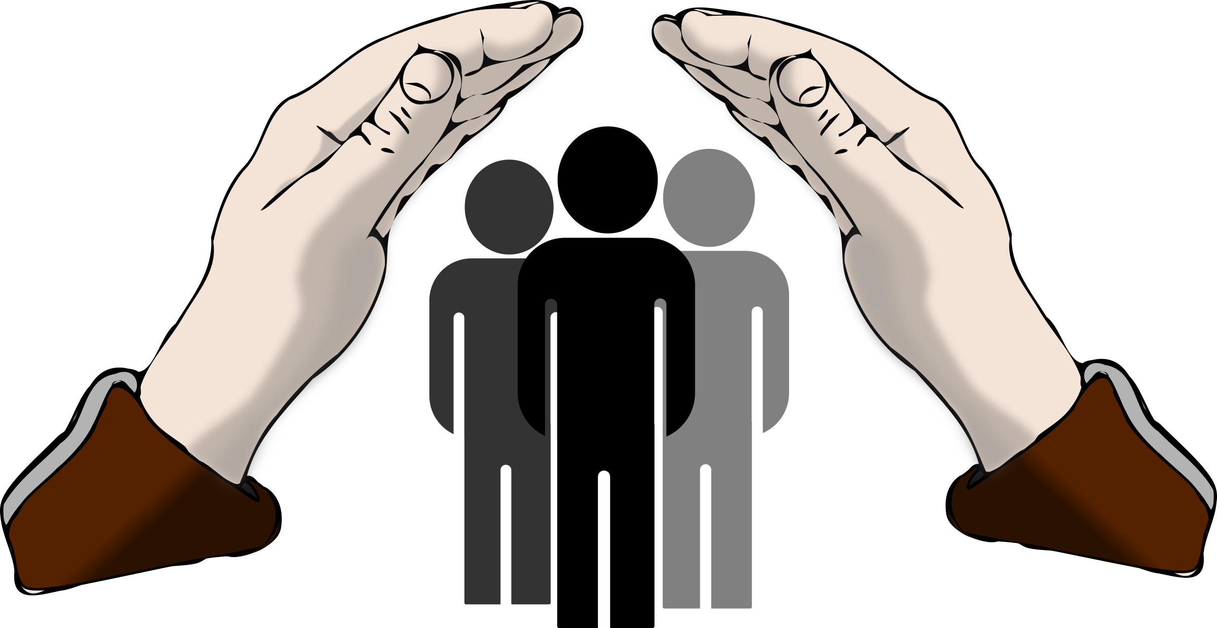 Clipart protecting hands