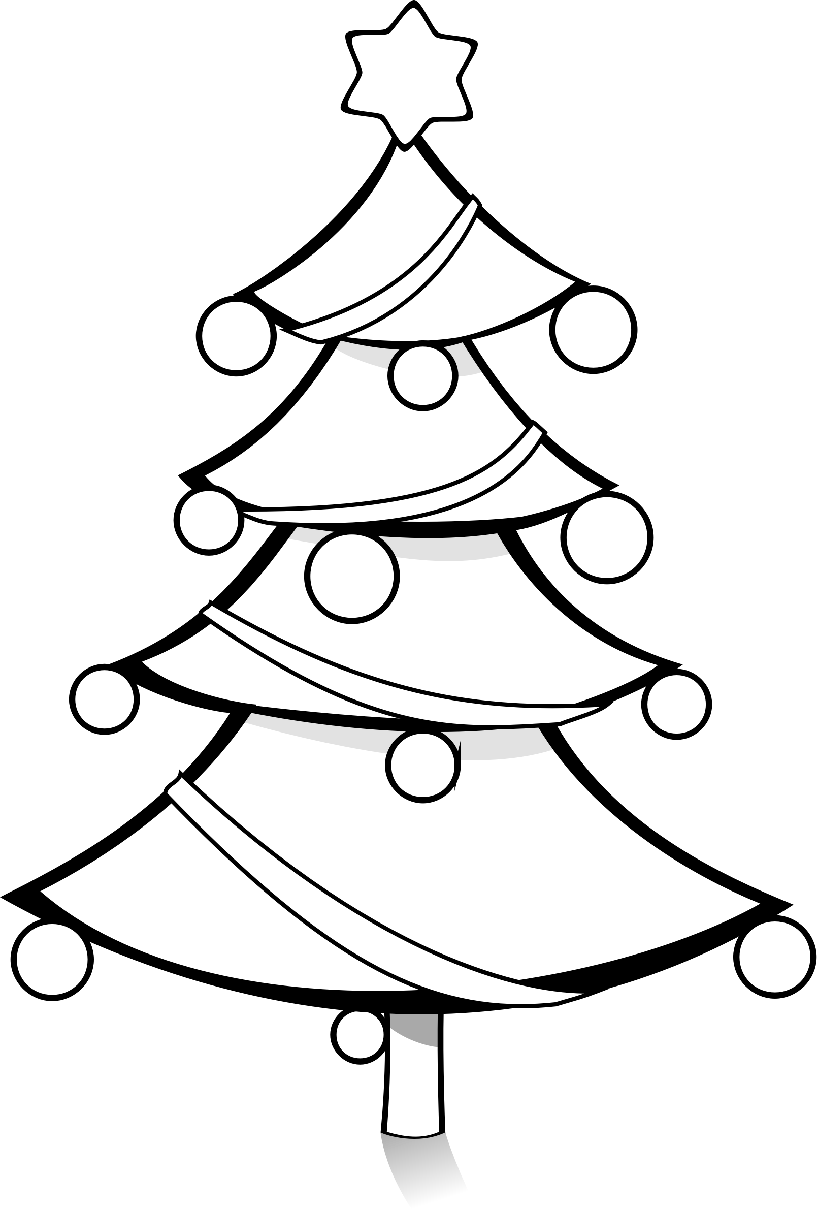 christmas trees clipart in black and white - photo #19