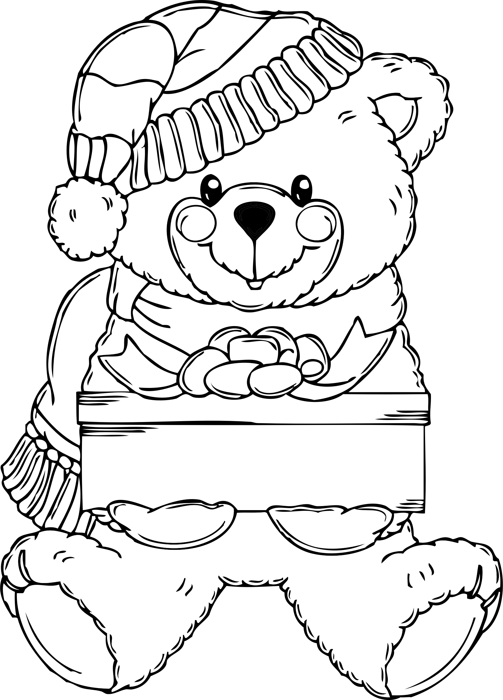 clipart christmas bear coloring page rh openclipart org Coloring Pages Bats Clip Art Coloring Pages Bats Clip Art