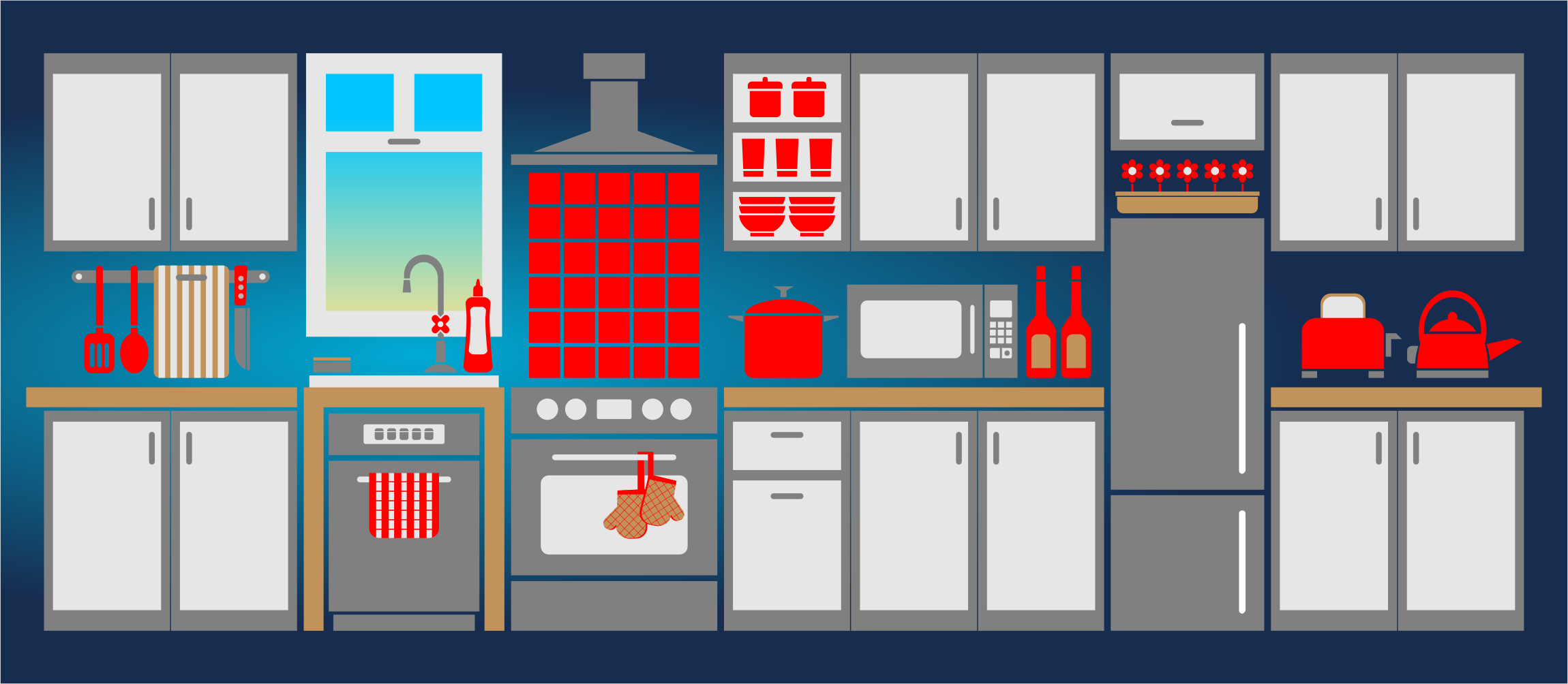 free clipart kitchen cabinets - photo #48