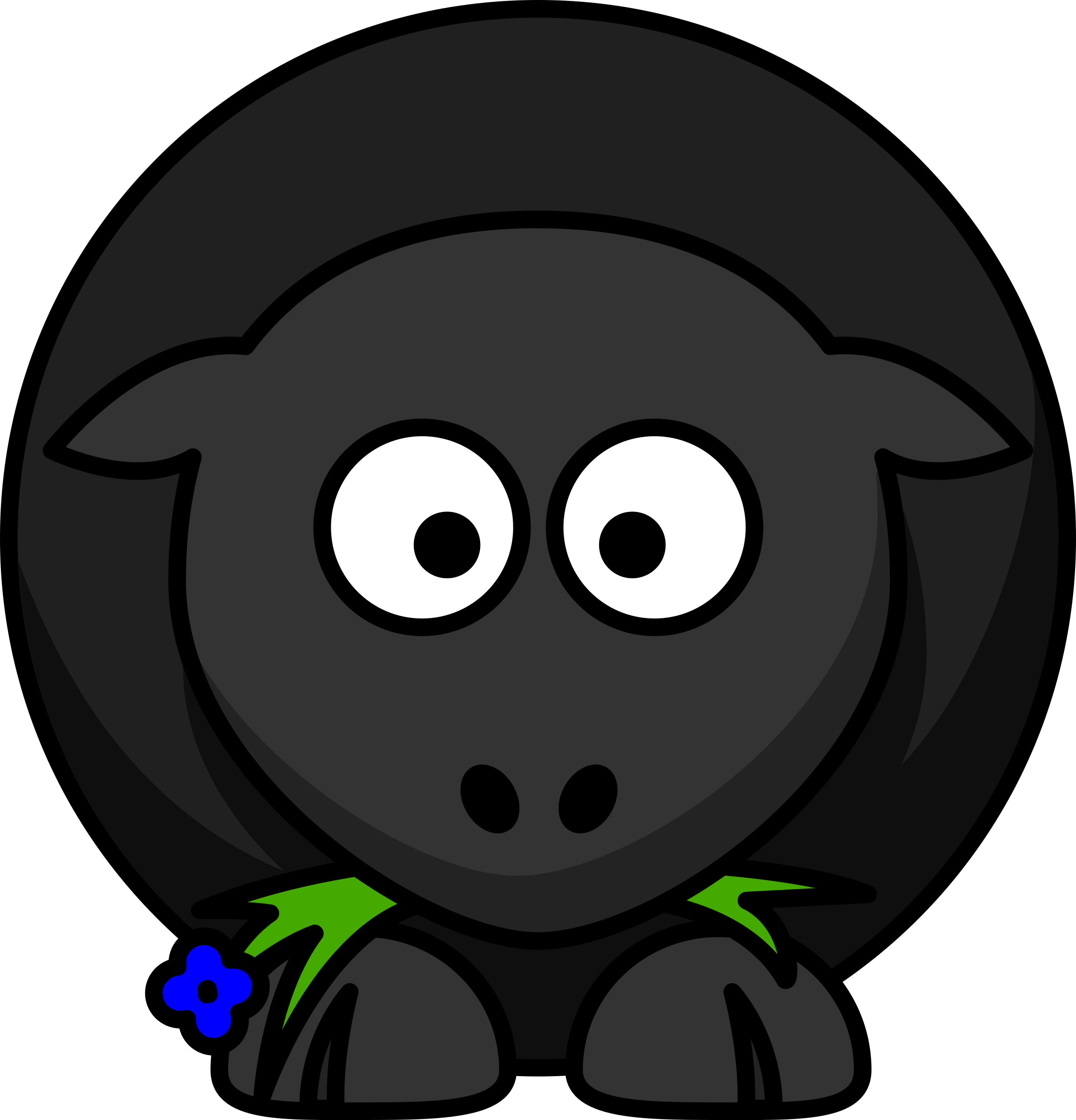 Clipart - Cartoon Black Sheep