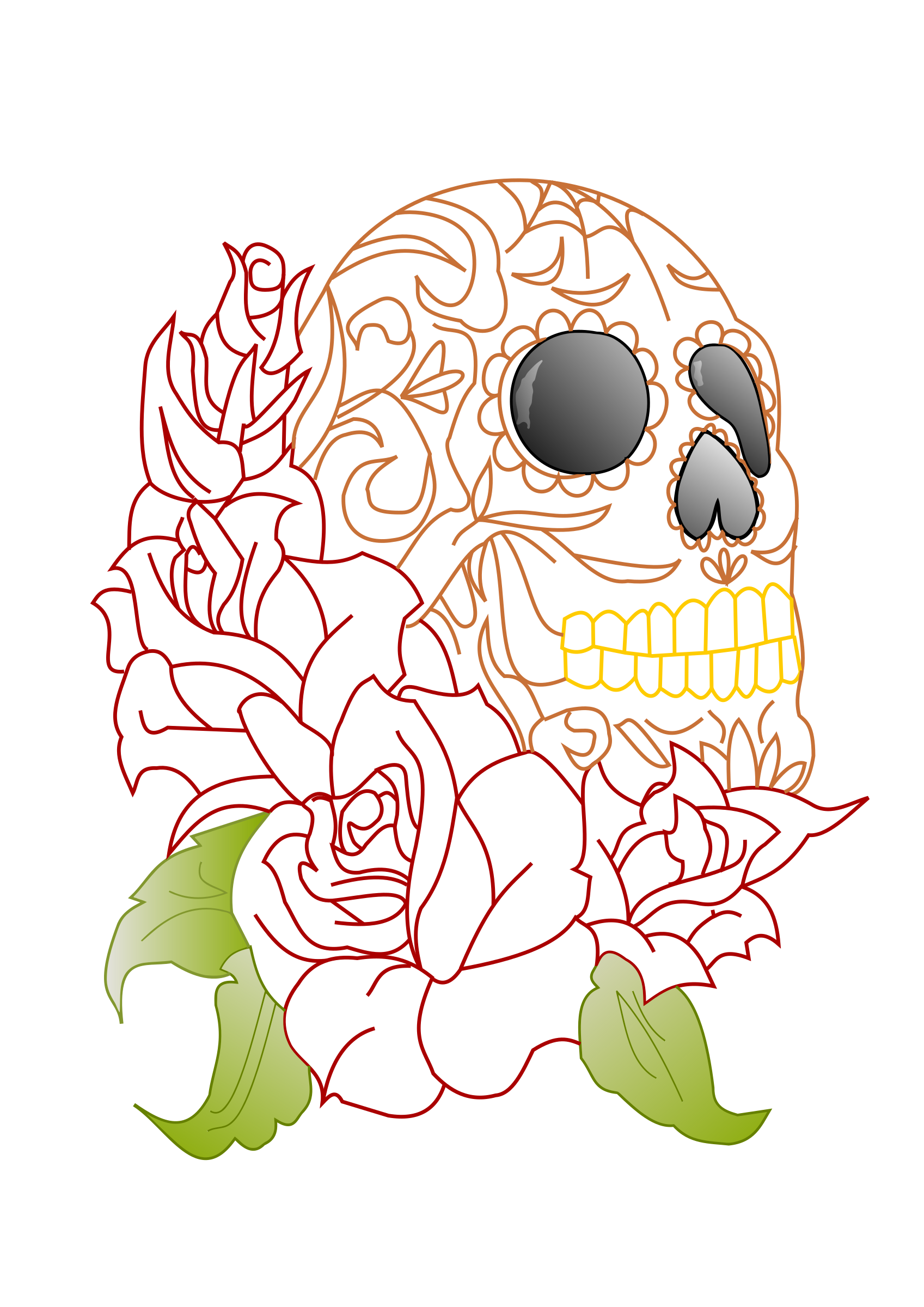 sugar skull roses