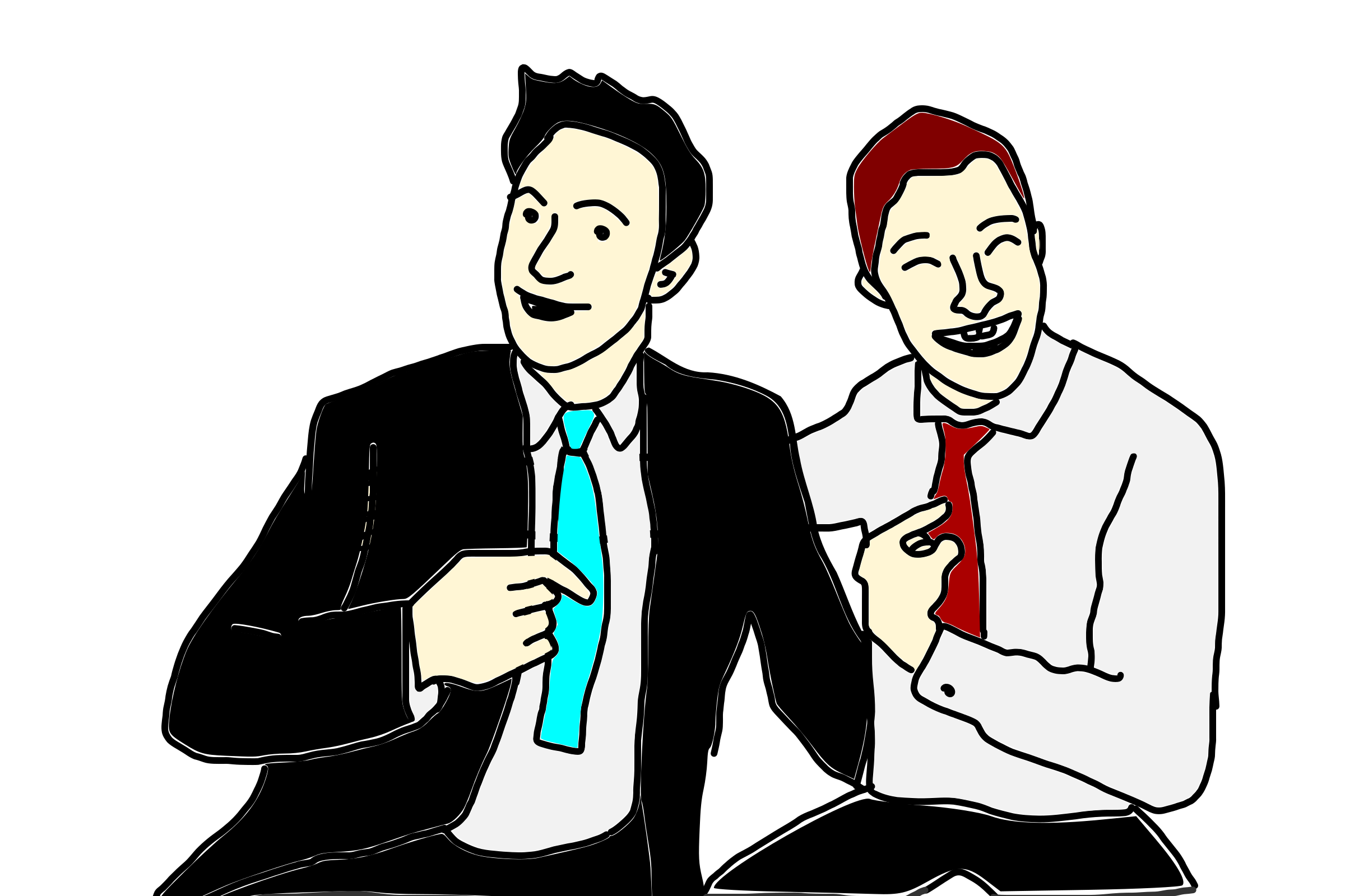 Clipart - The guys point at themselves