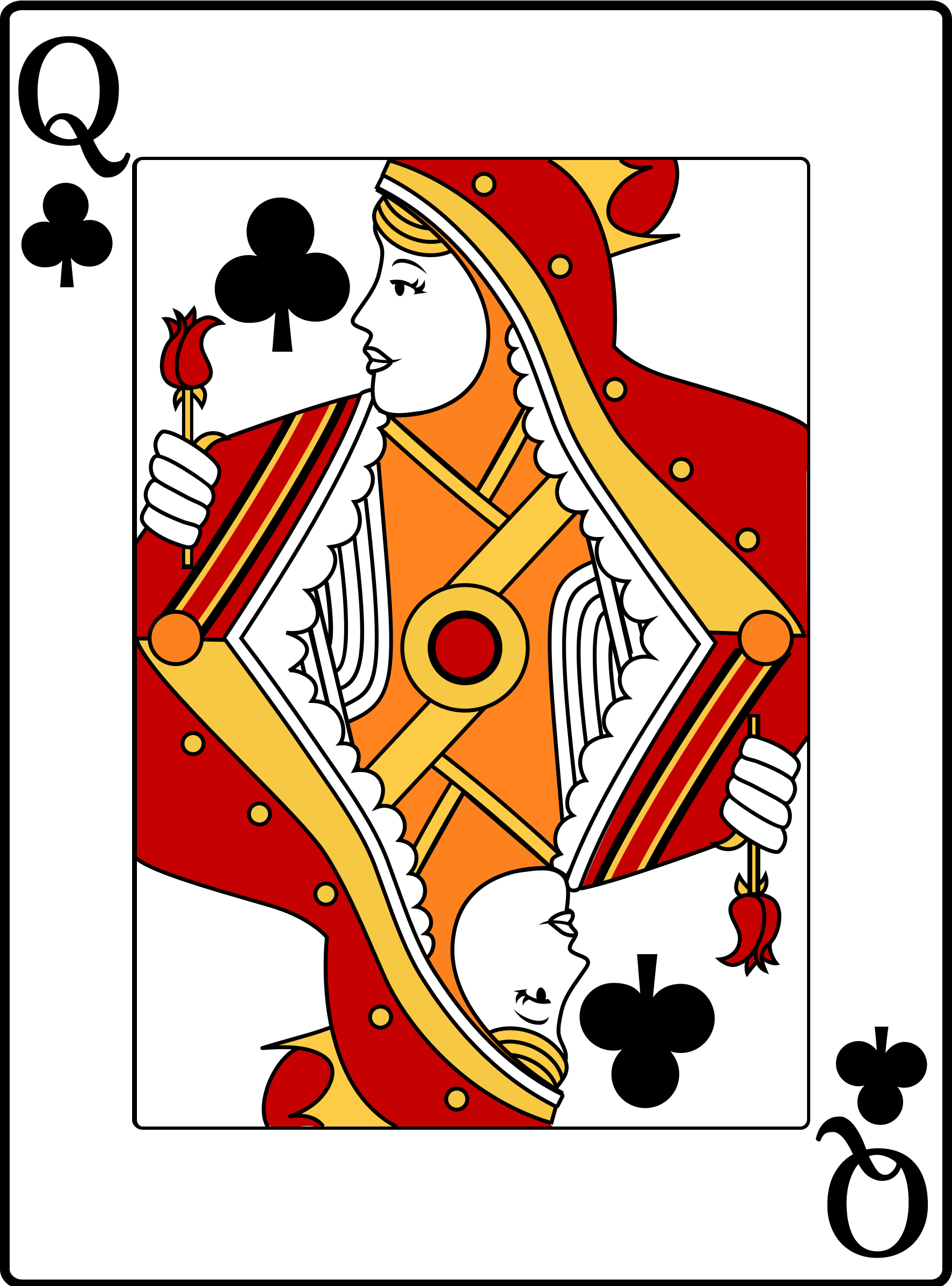 Clipart - Queen of Clubs