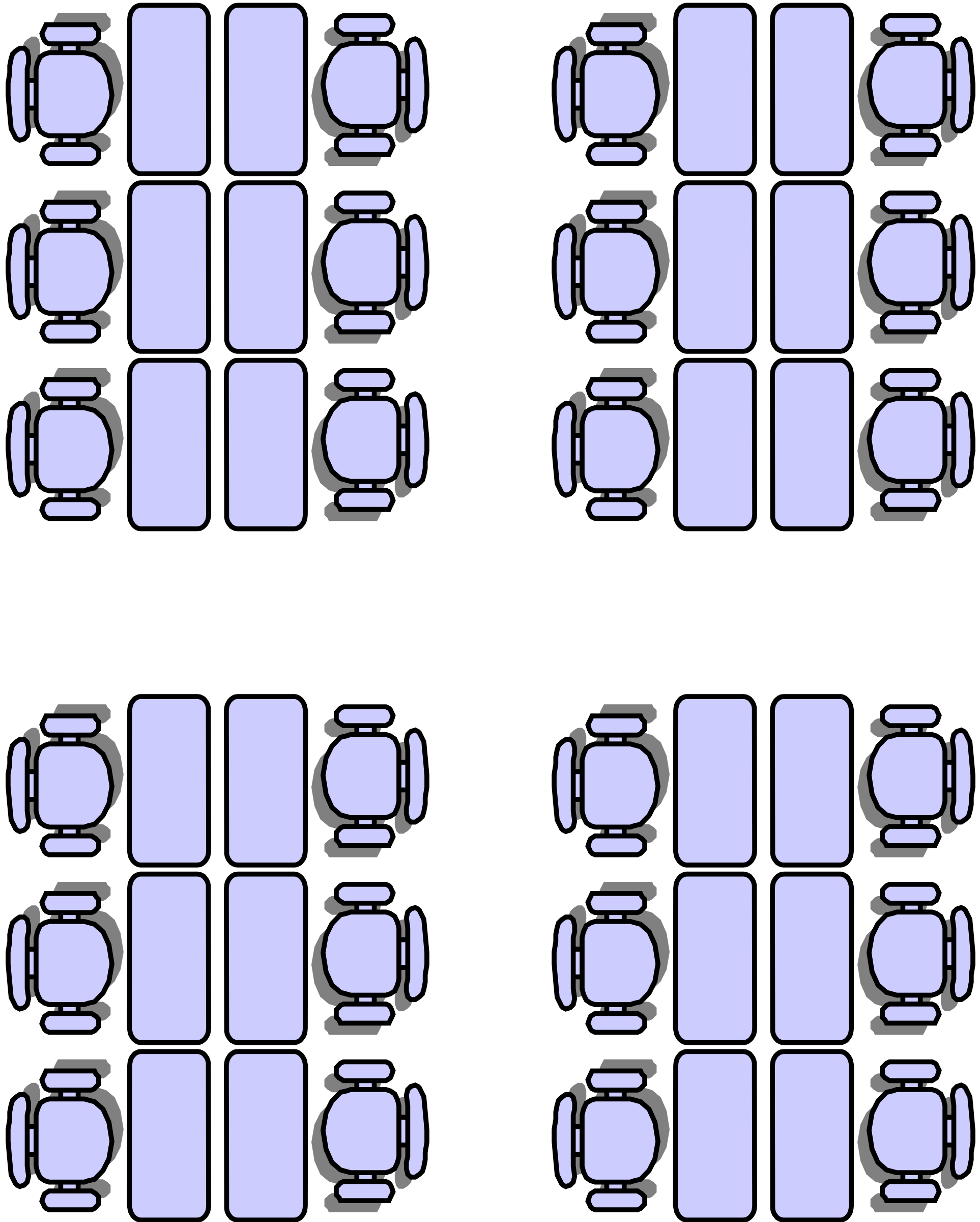 Clipart Classroom seat layouts
