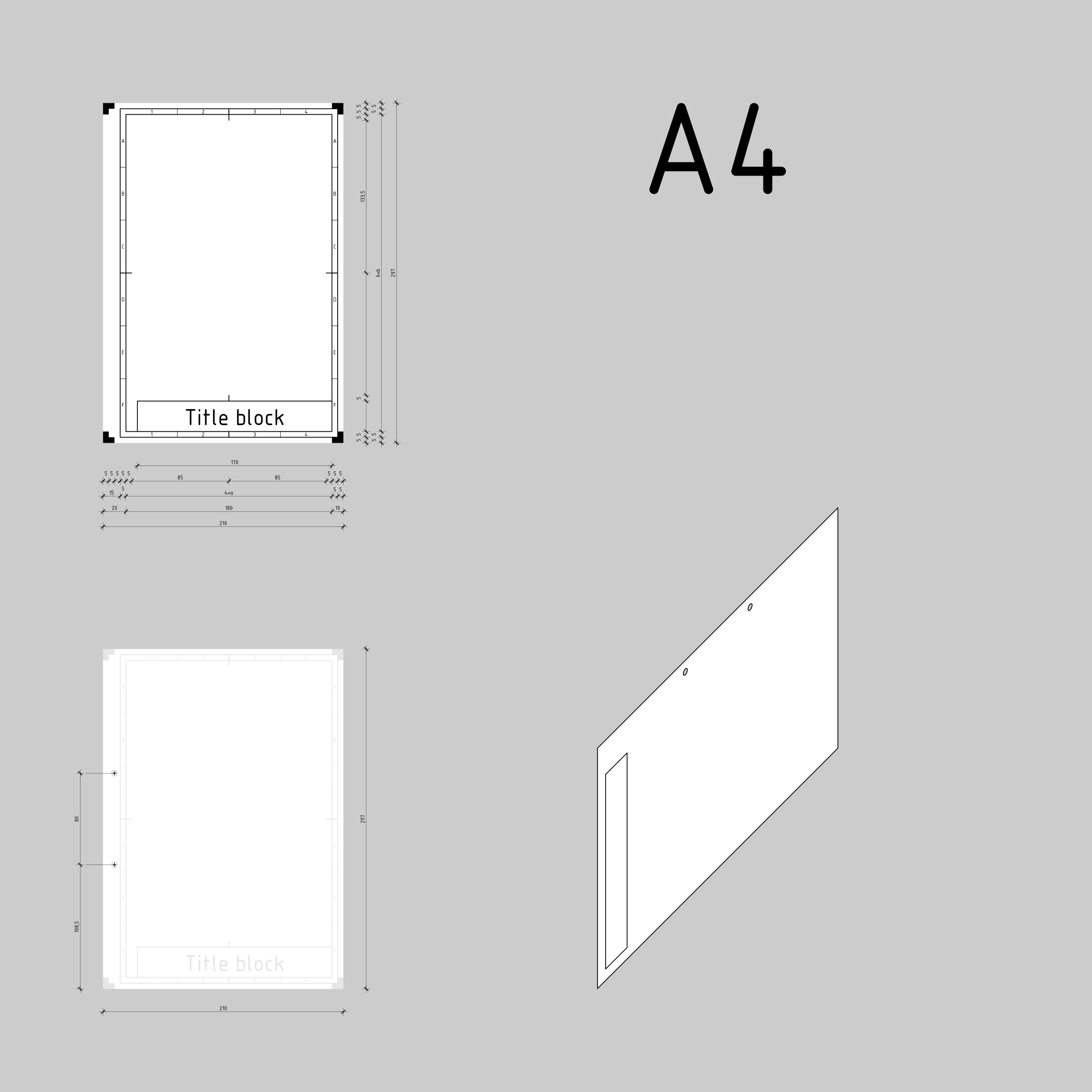 Clipart - DIN A4 technical drawing format