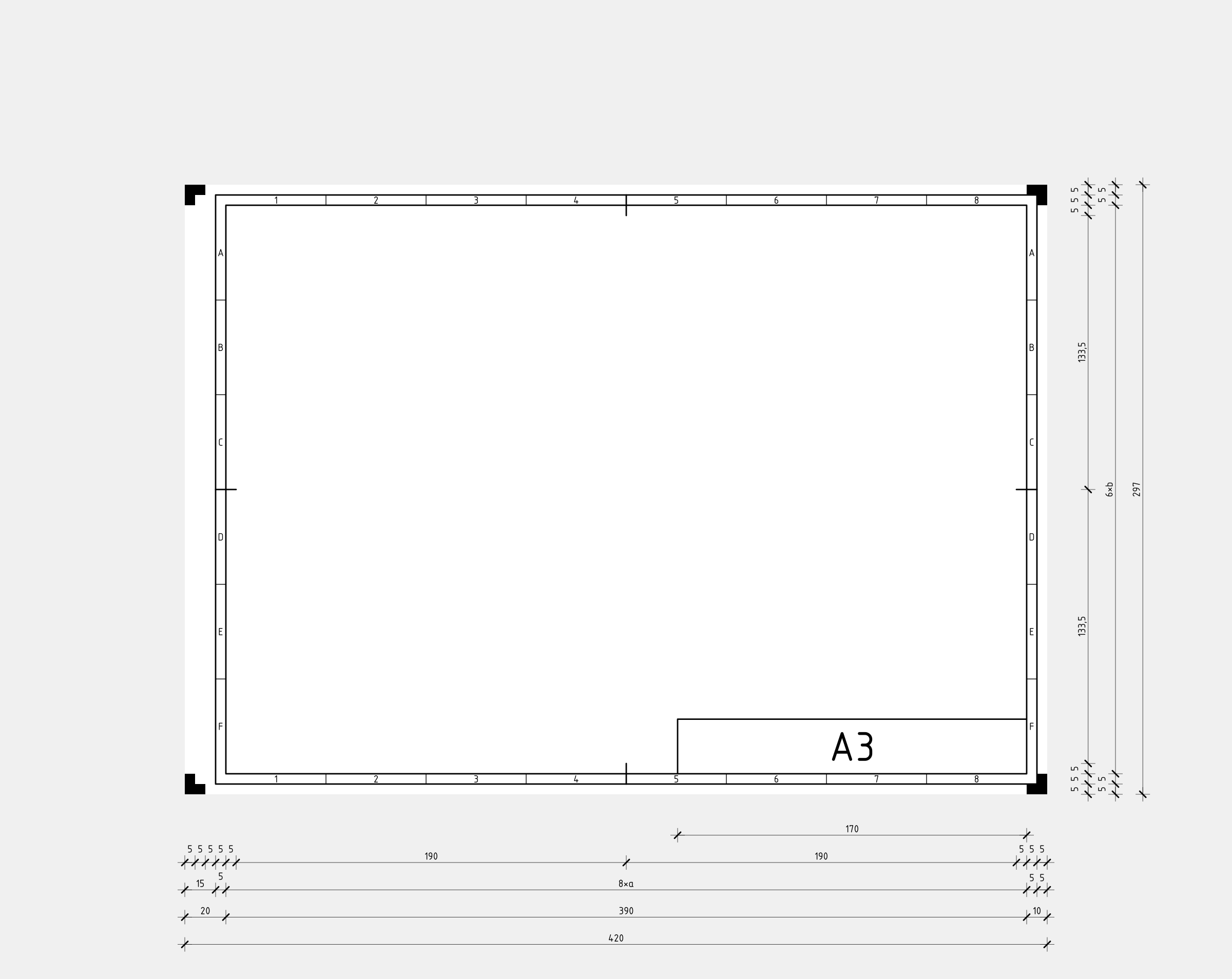 Clipart - DIN A3 technical drawing format