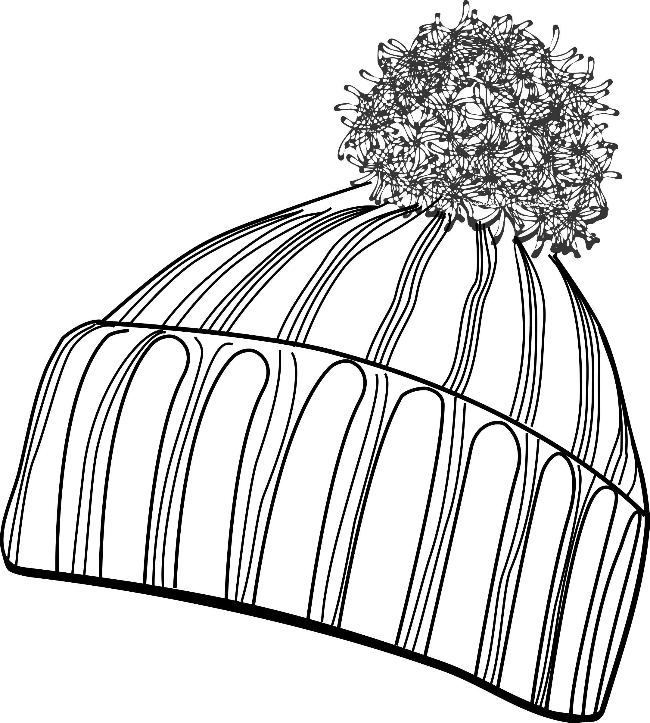 winter hat clipart black and white - photo #17