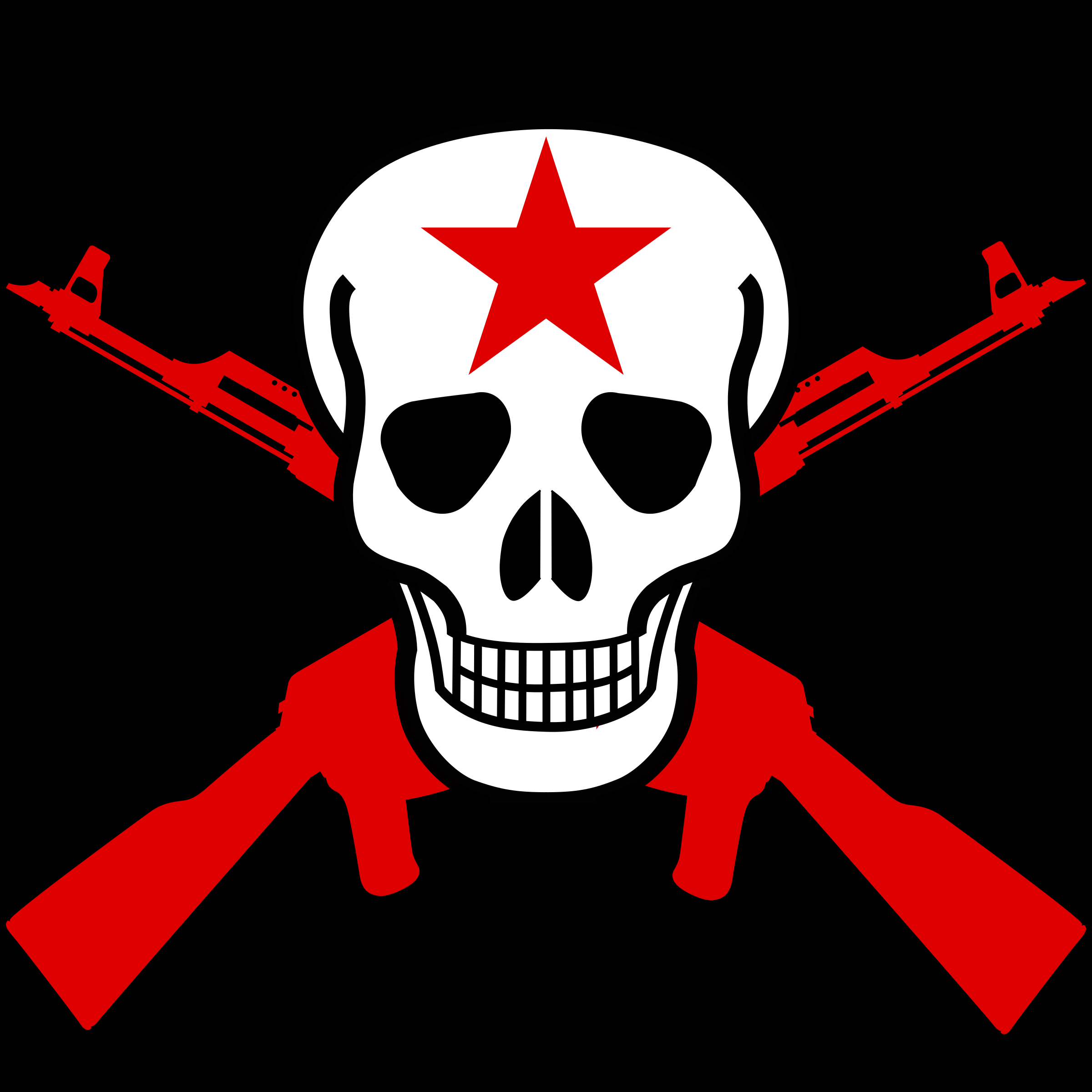Download Clipart - Skull and crossed guns