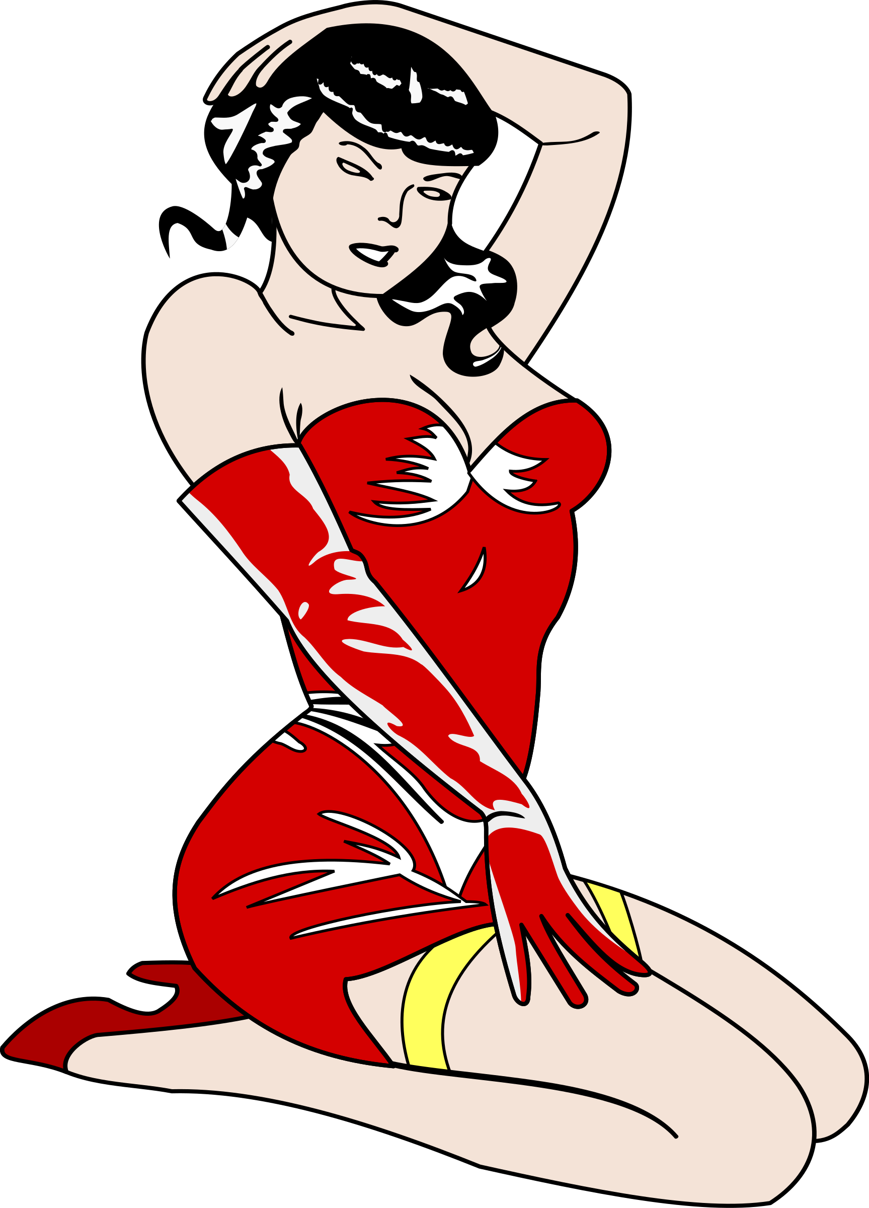 Clipart Old Style Pin Up Girl 2074