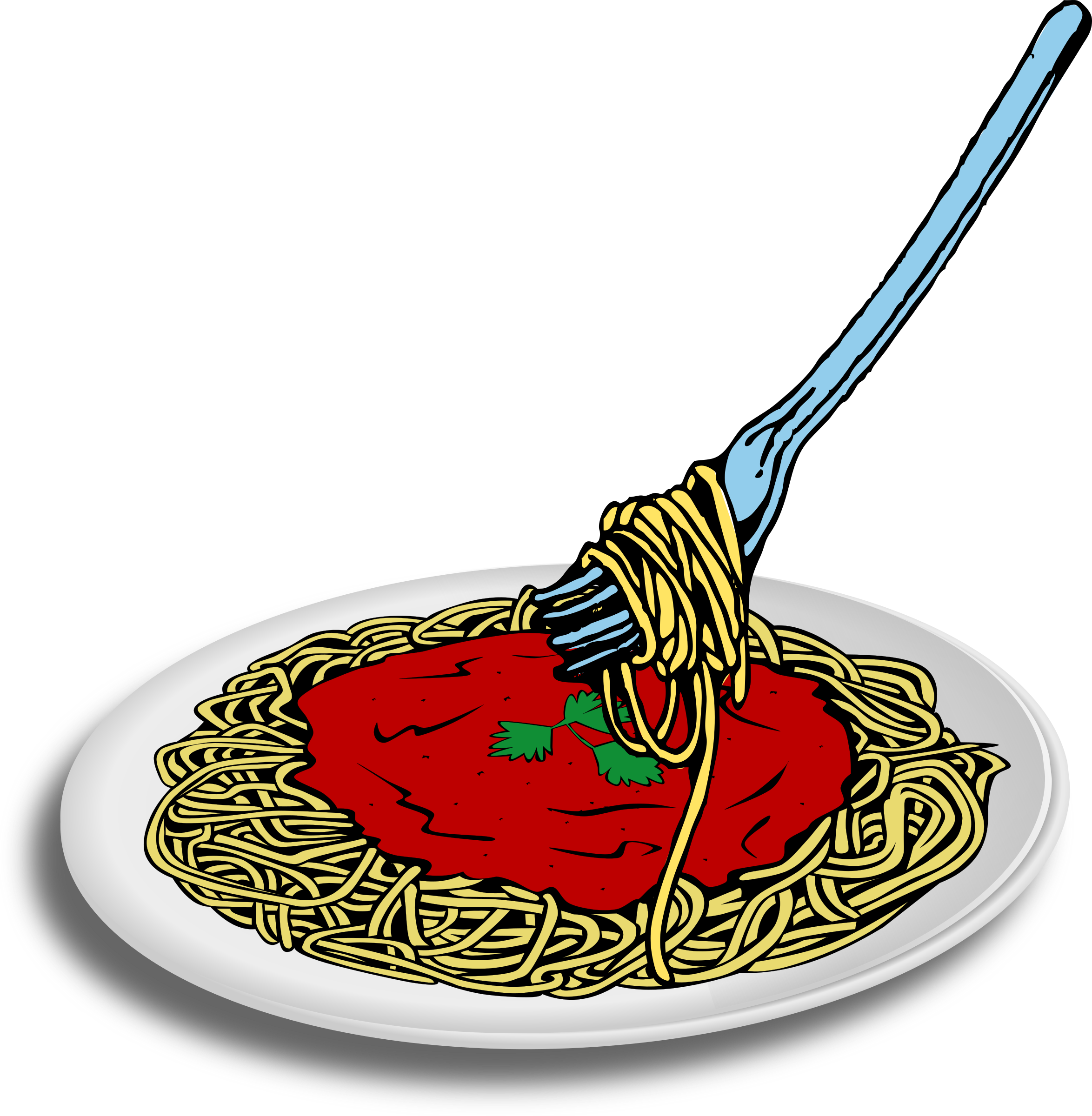 Dessin De Spaghetti Doodle Of Spaghetti And Fork On A Plate. Hand