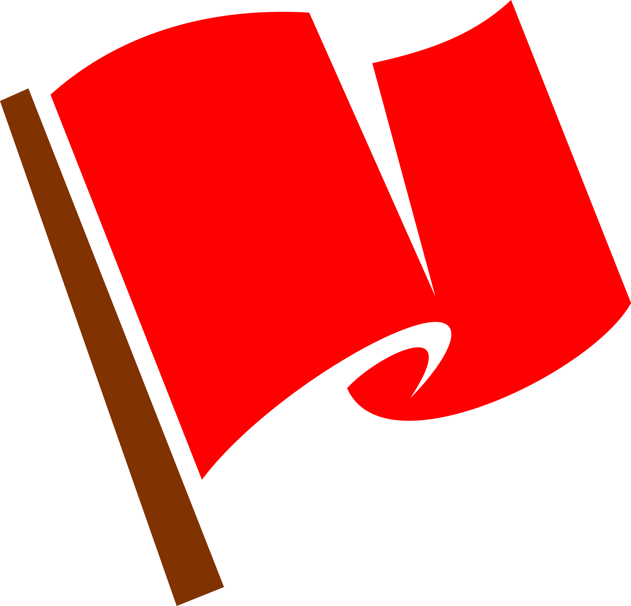 Clipart - Waving Red Flag