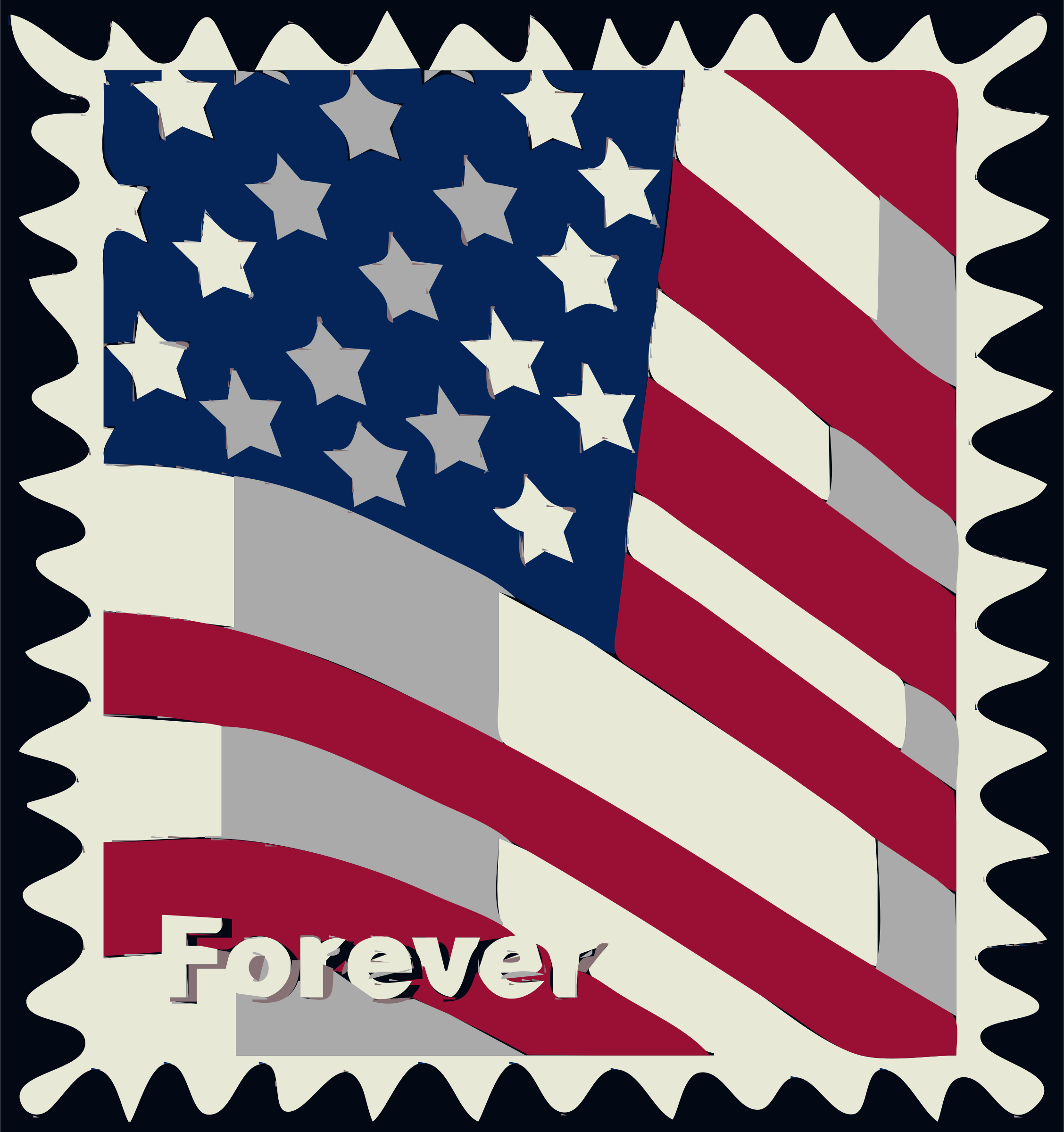 Clipart - postal service stamp USA Flag