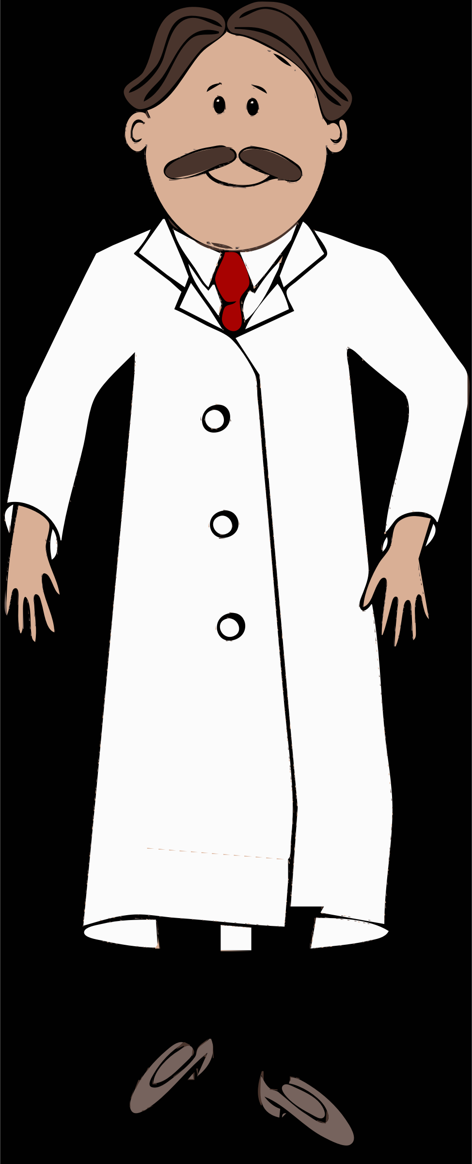 Clipart - lab coat worn by scientist with mustache