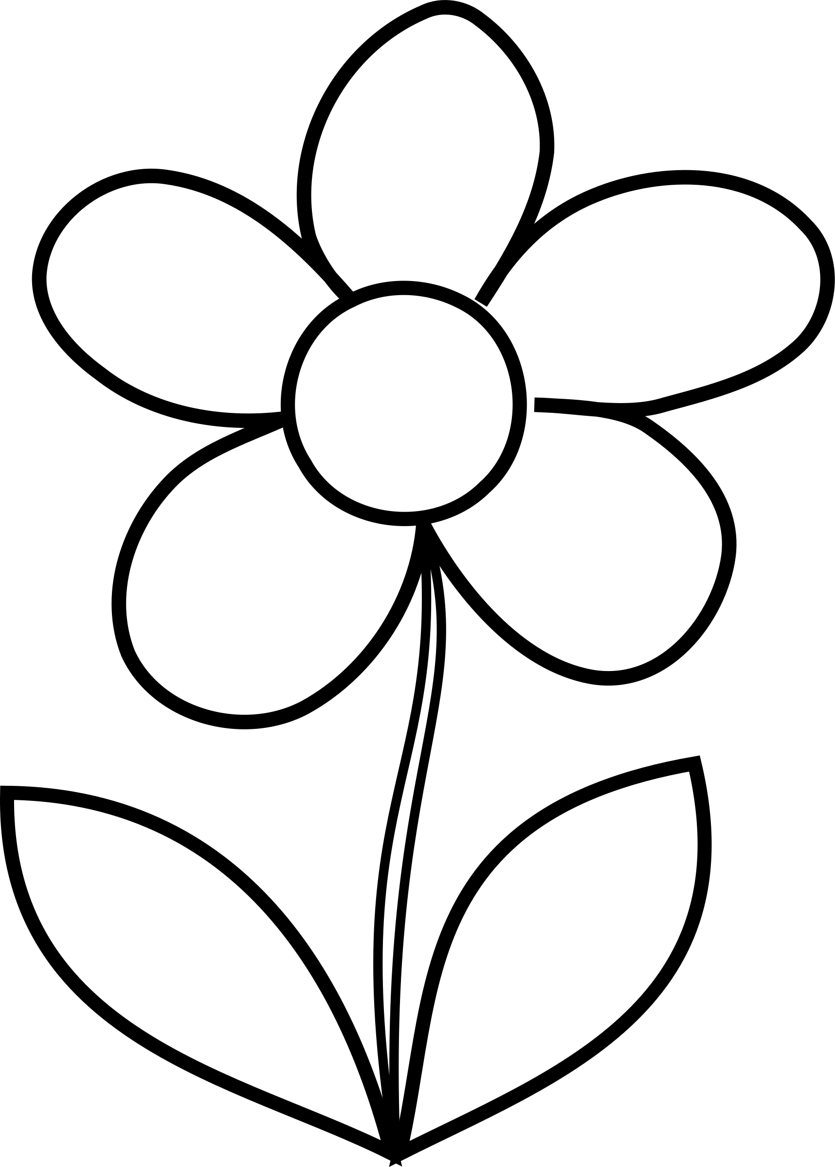 Clipart - Simple Flower bw