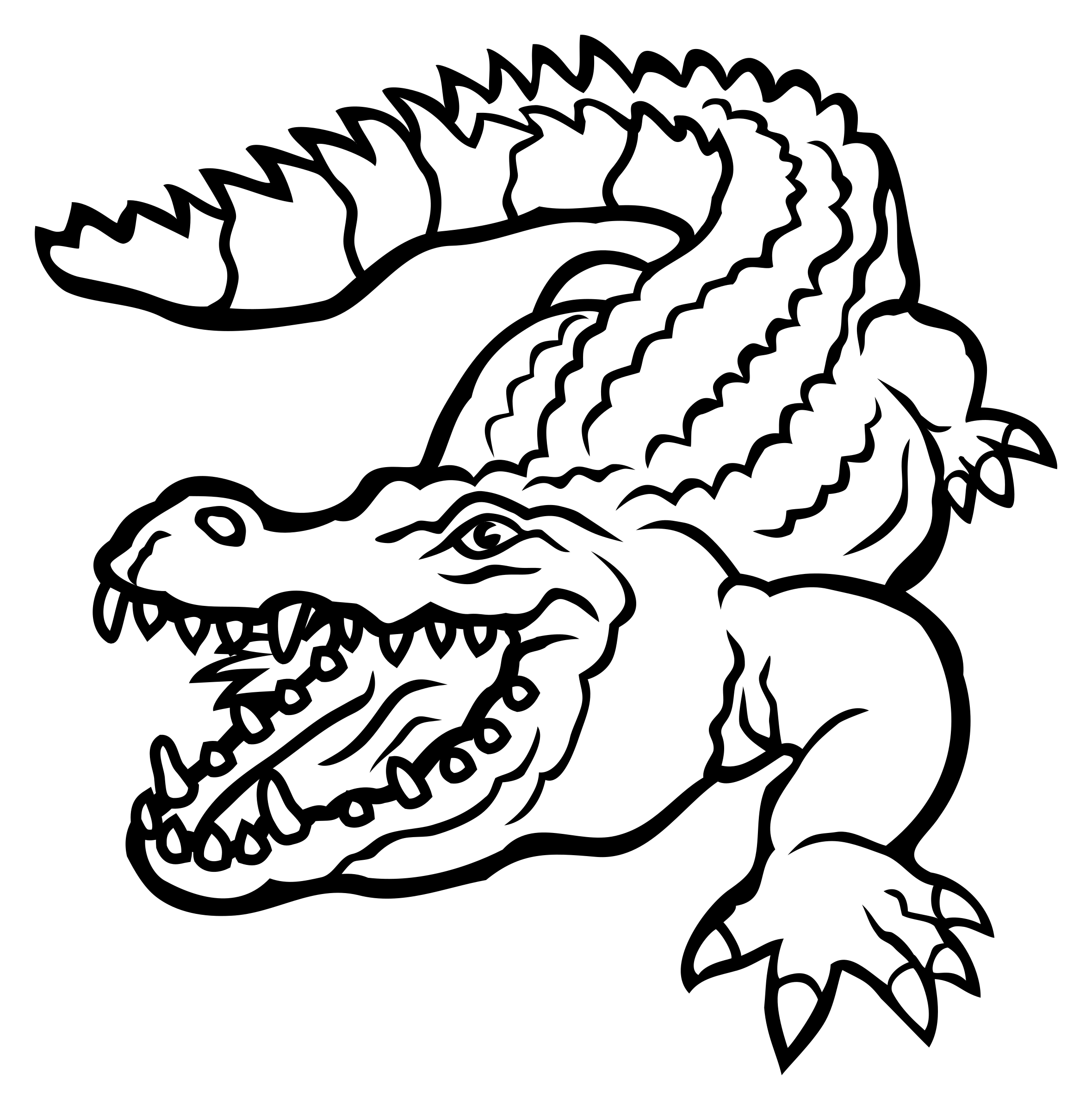 Clipart crocodile lineart