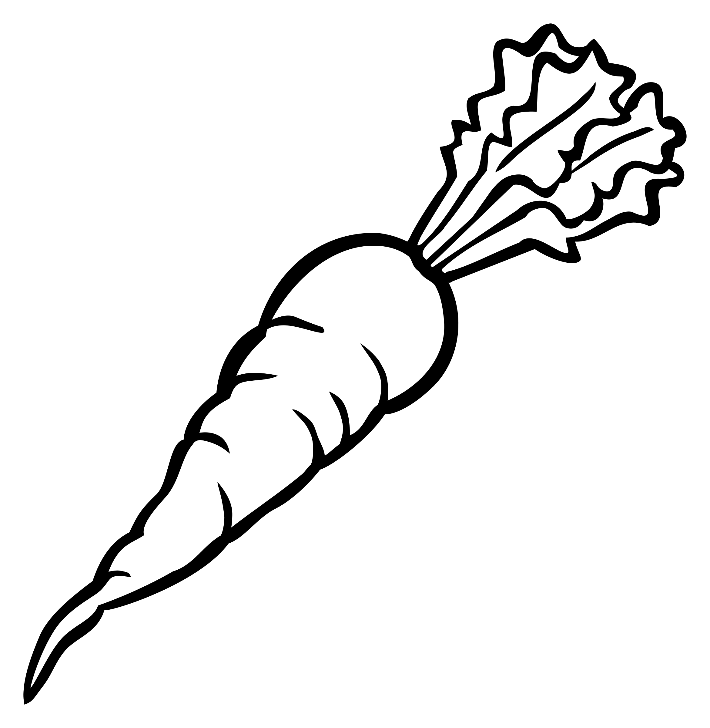 free black and white clipart carrot - photo #2