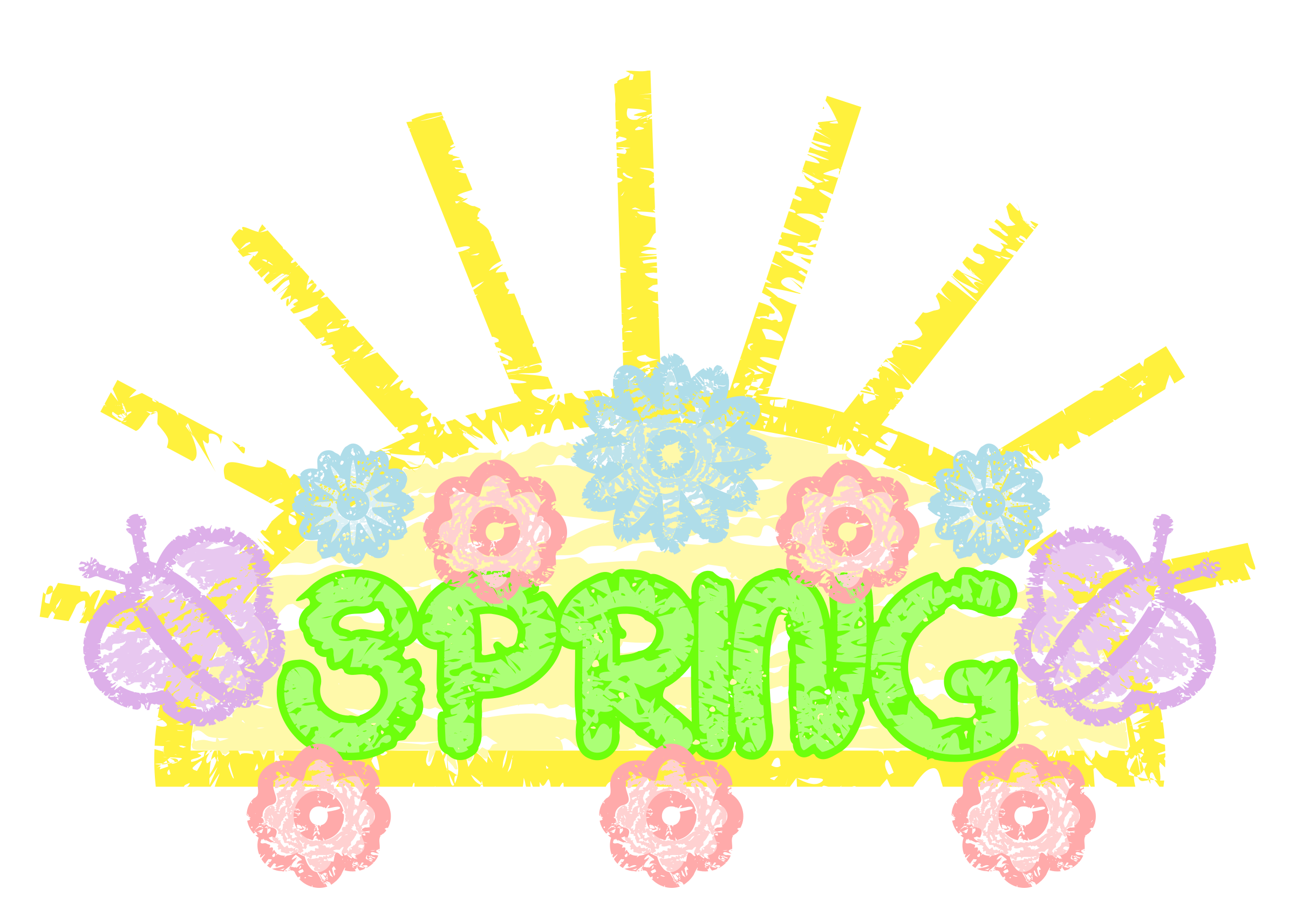 Clipart Spring Word Art