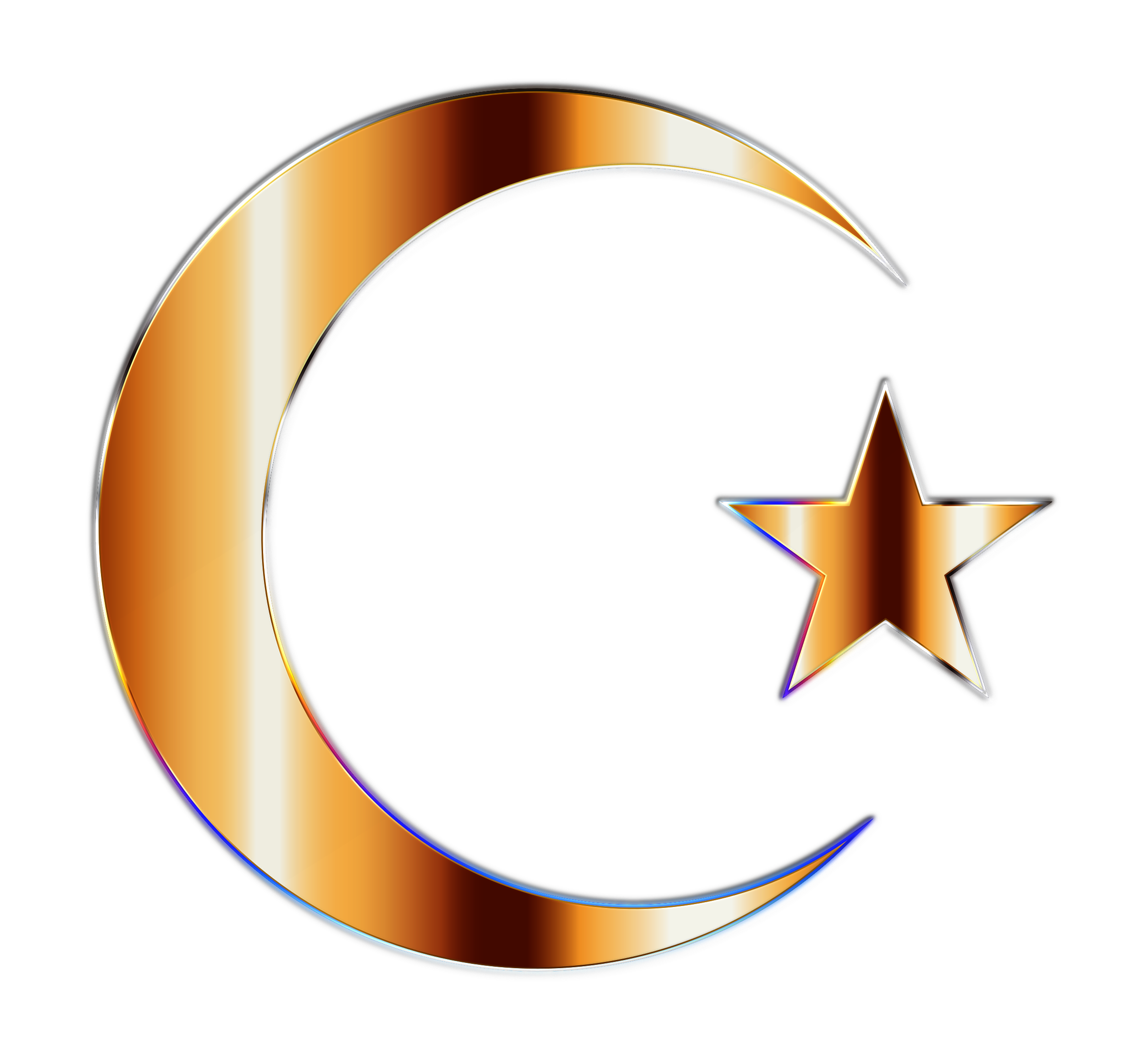 Clipart Golden Crescent Moon And Star