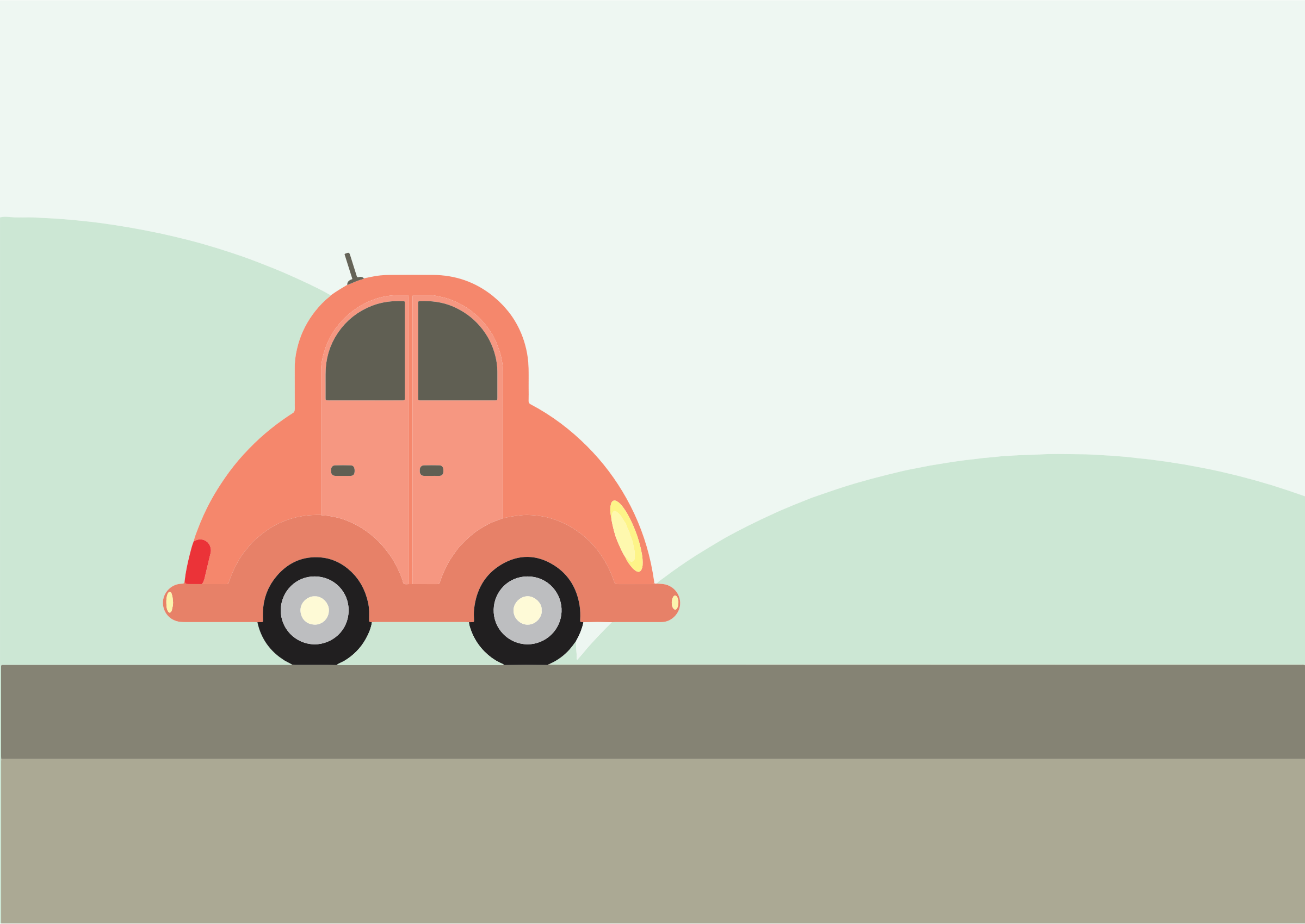 clipart cartoon car landscape