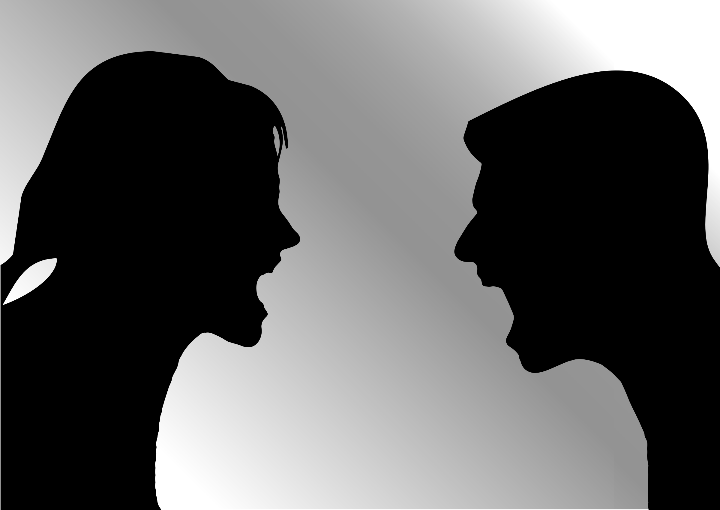 Clipart - Man Woman Arguing Silhouette