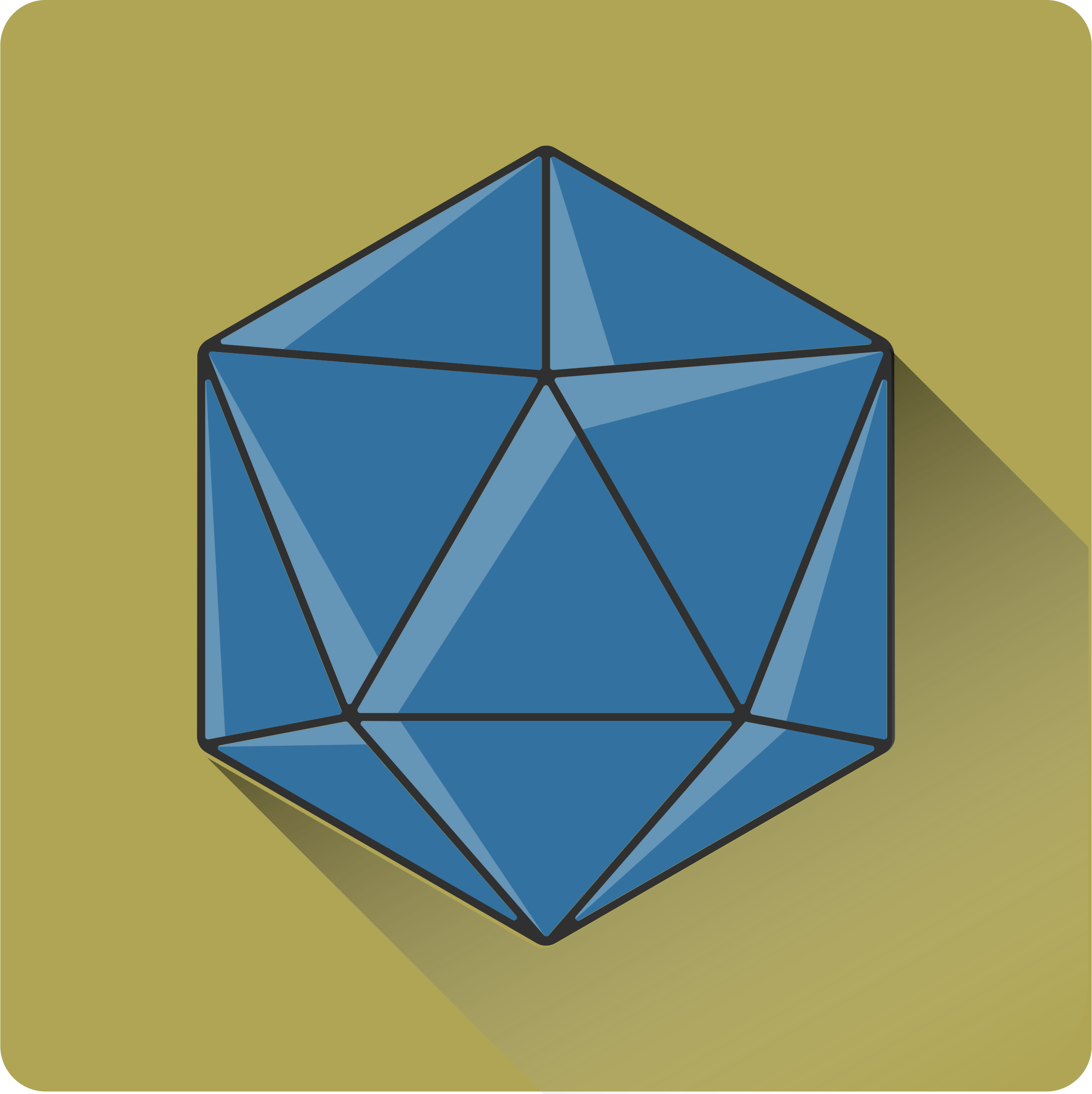 Clipart - shadowed 20 sided dice icon