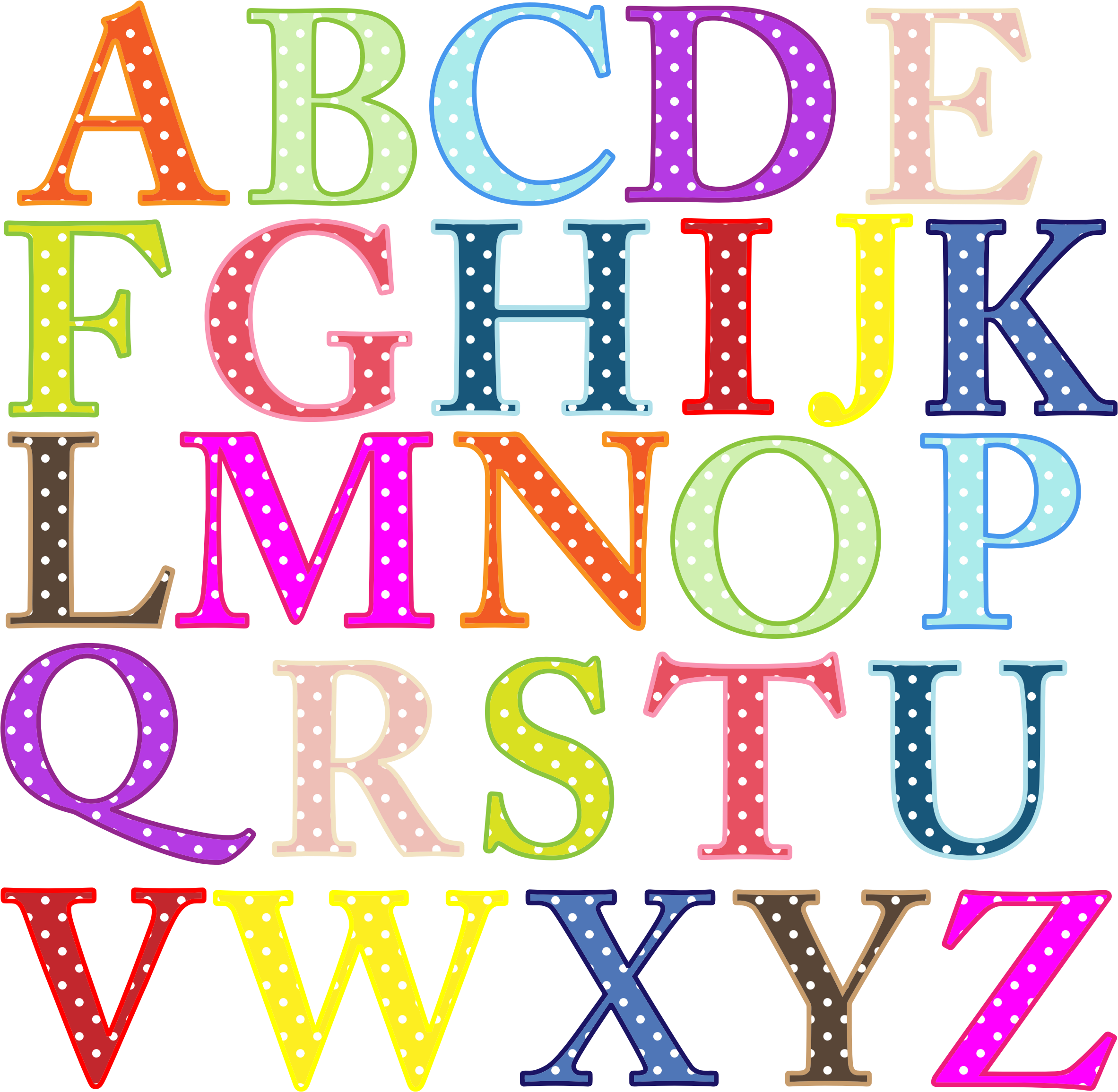 Clipart Colorful Alphabet Uppercase