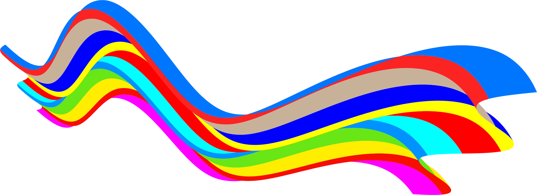 Clipart - Rainbow Wave Motif