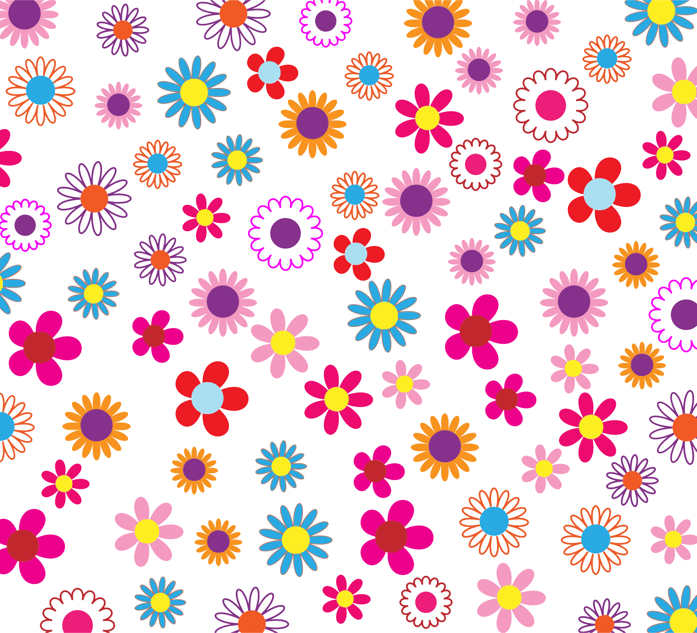 Clipart - Colorful Floral Pattern Background