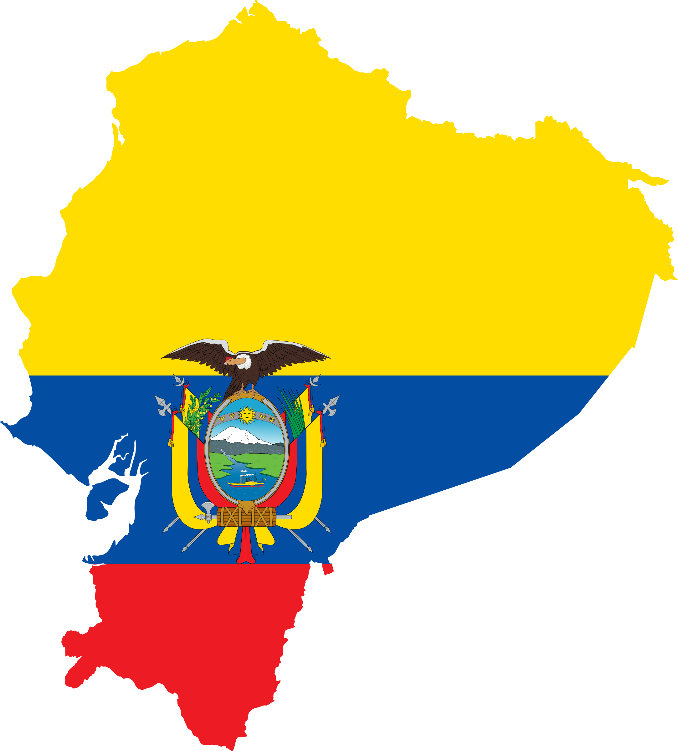 Mapa De Ecuador Con La Bandera Como Textura Ilustracion Del Vector ...