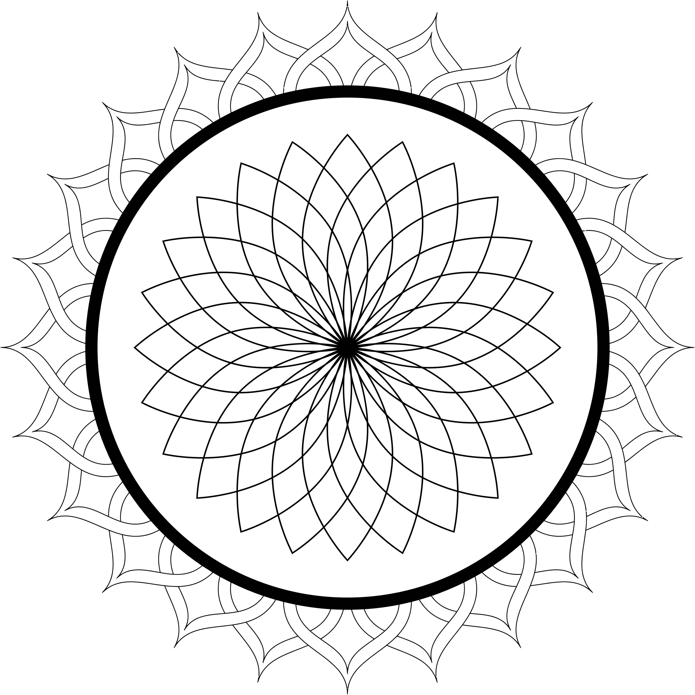 Line Art Png : Clipart mandala line art