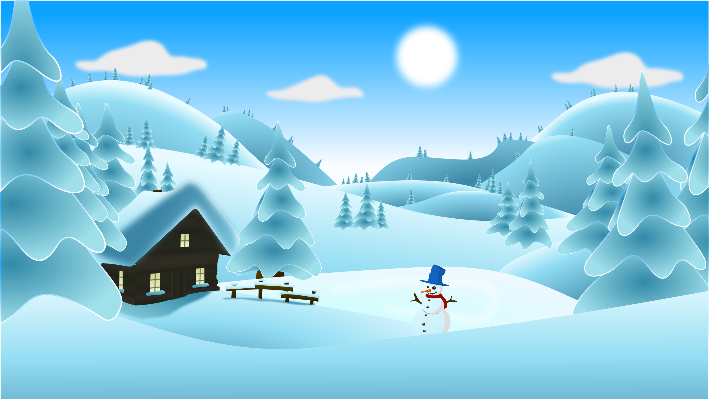 free clipart of snow scenes - photo #5