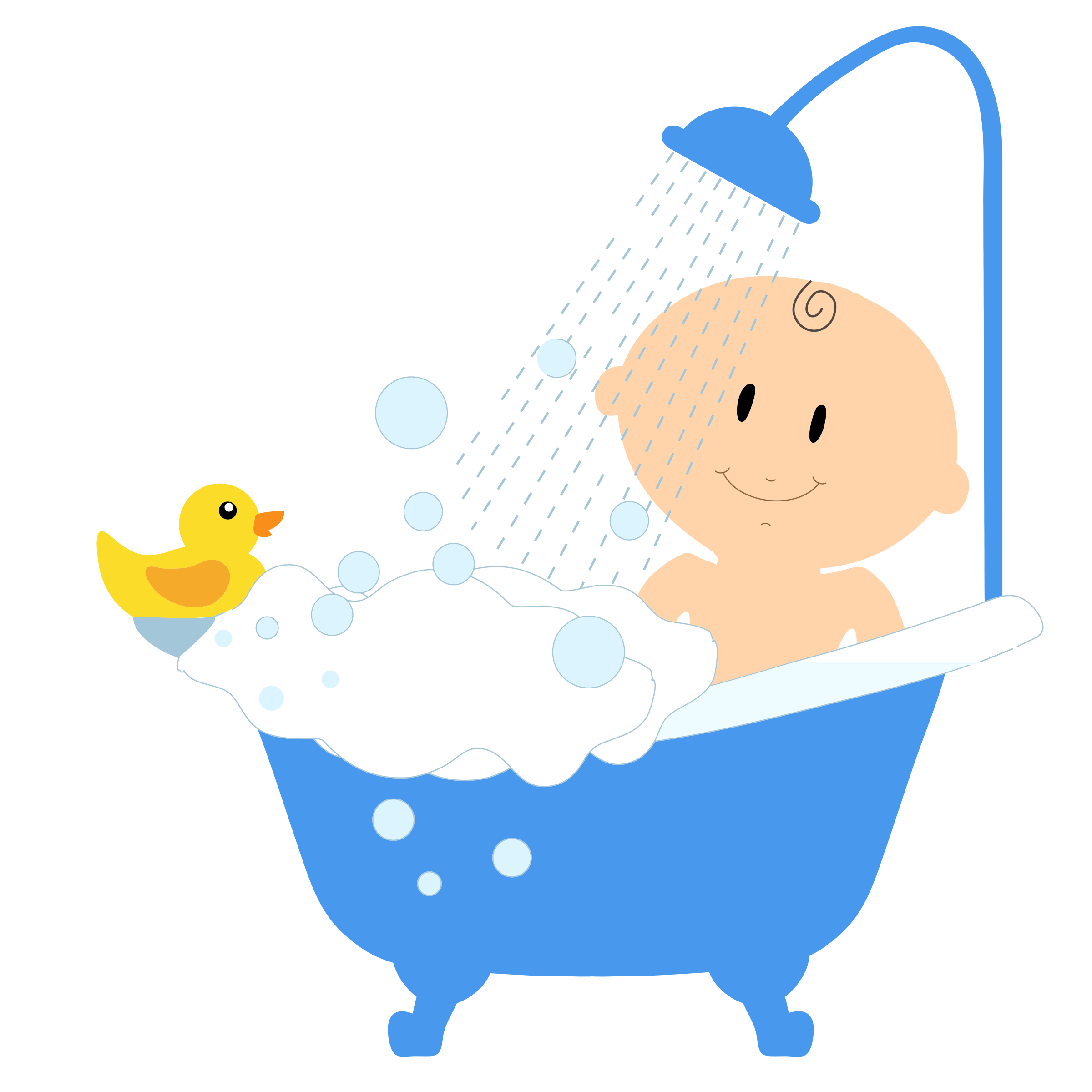 Clipart - Baby Boy Bath