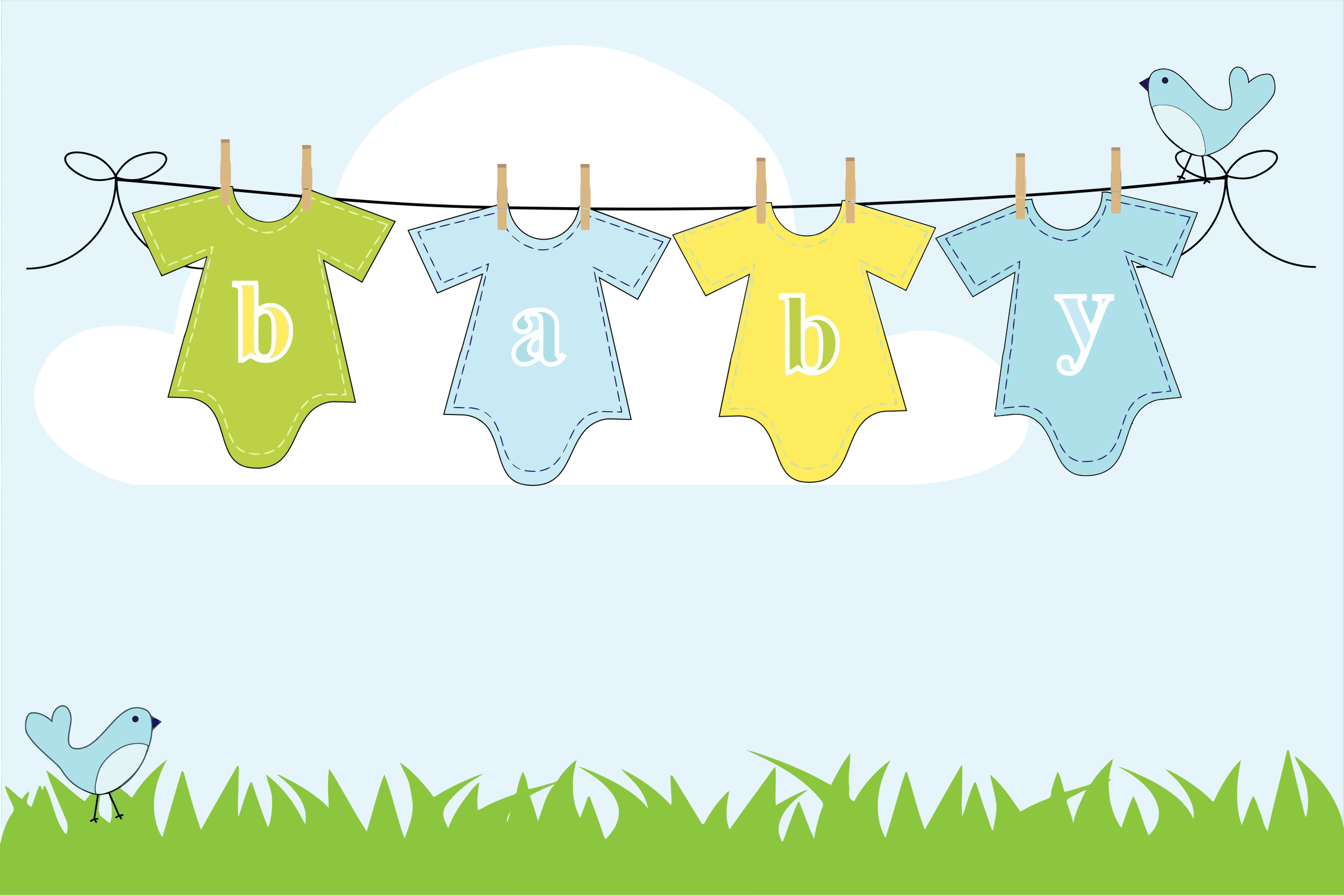 free baby clothes line clipart - photo #12