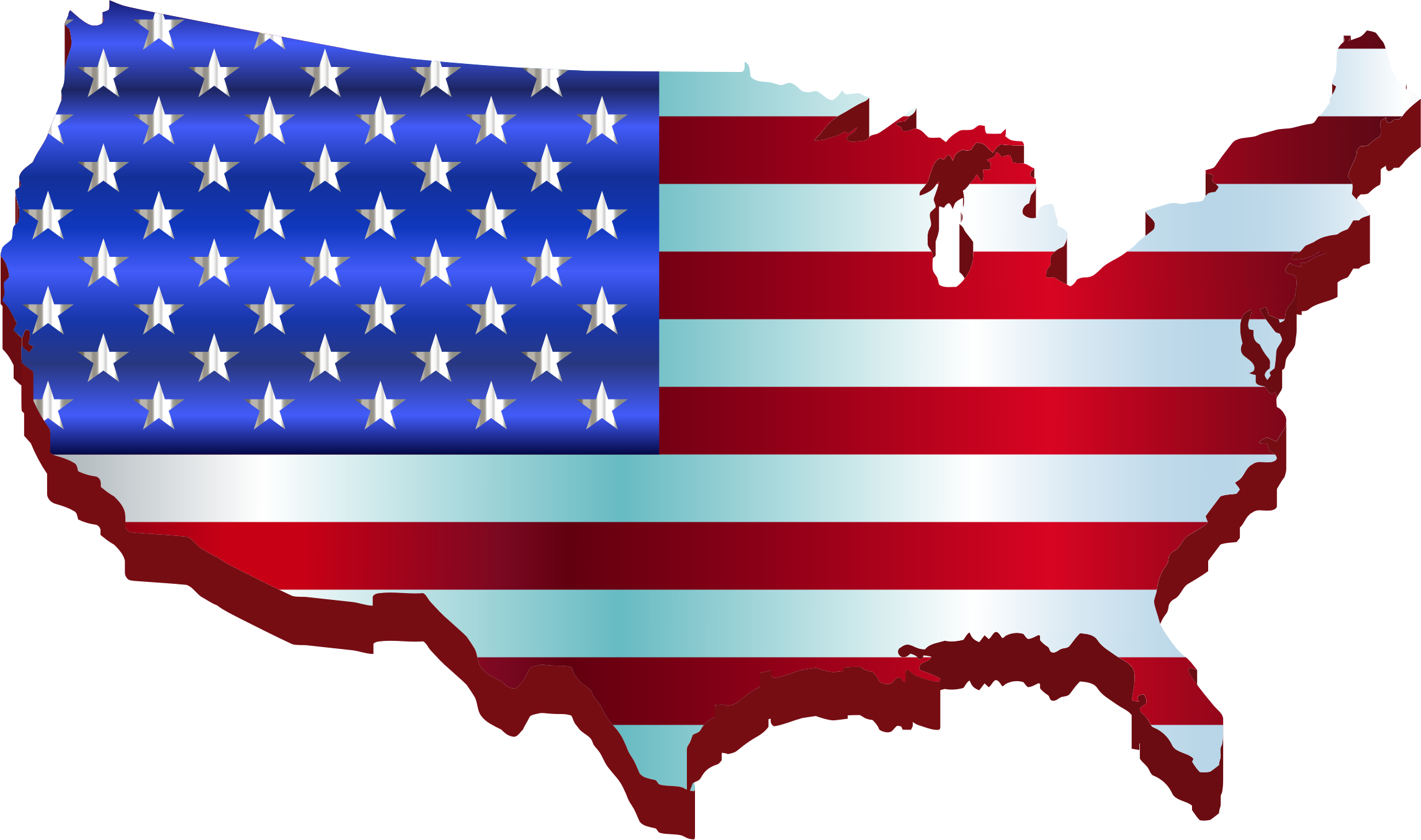 3D America Map Flag Enhanced