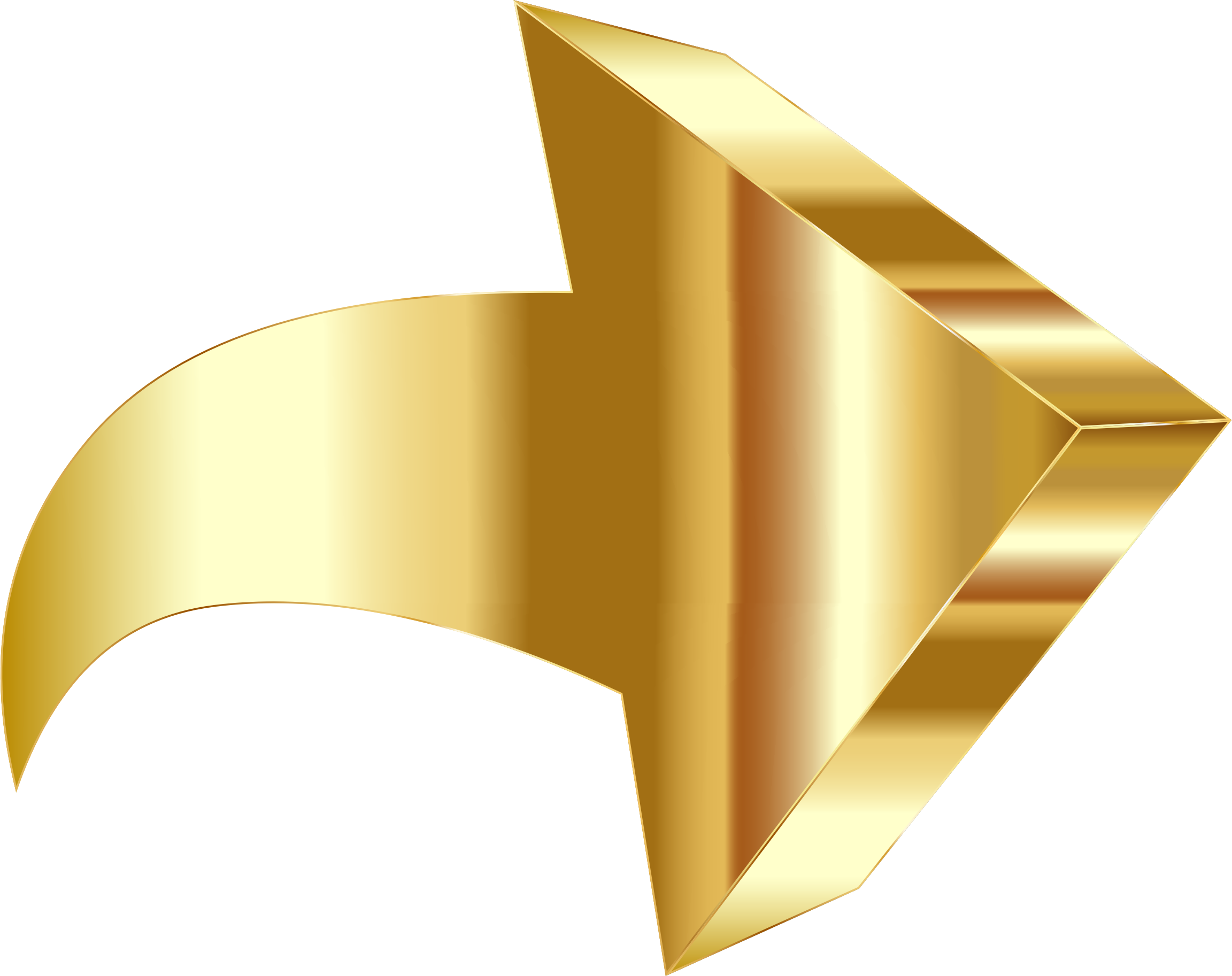 Clipart Sparkling Gold 3d Arrow