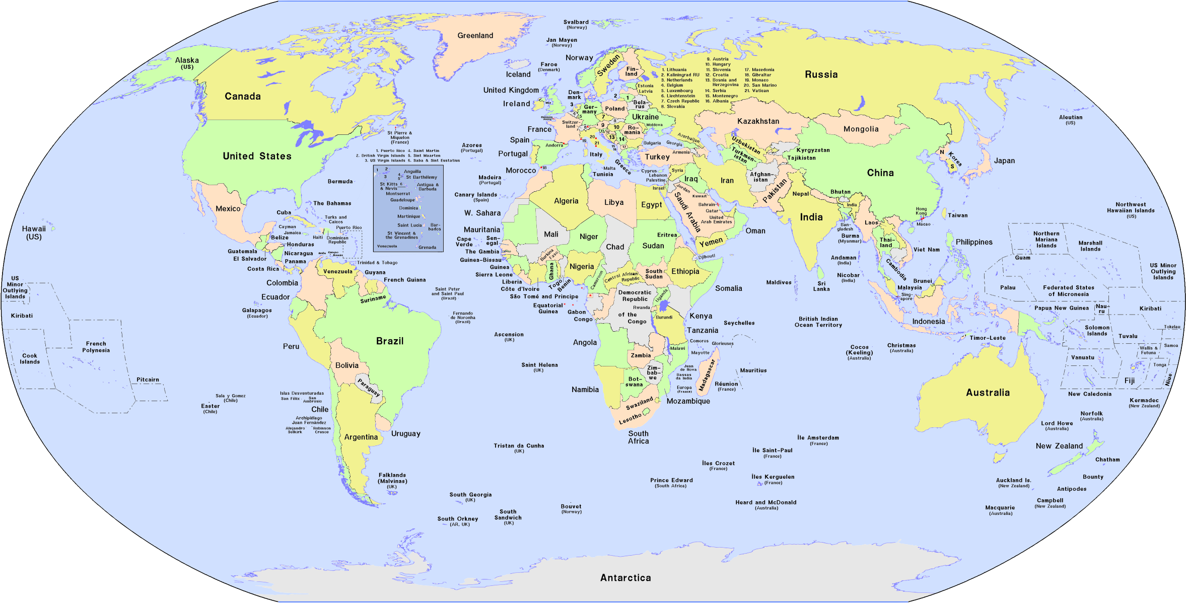 Map Of The World Political Direct Map