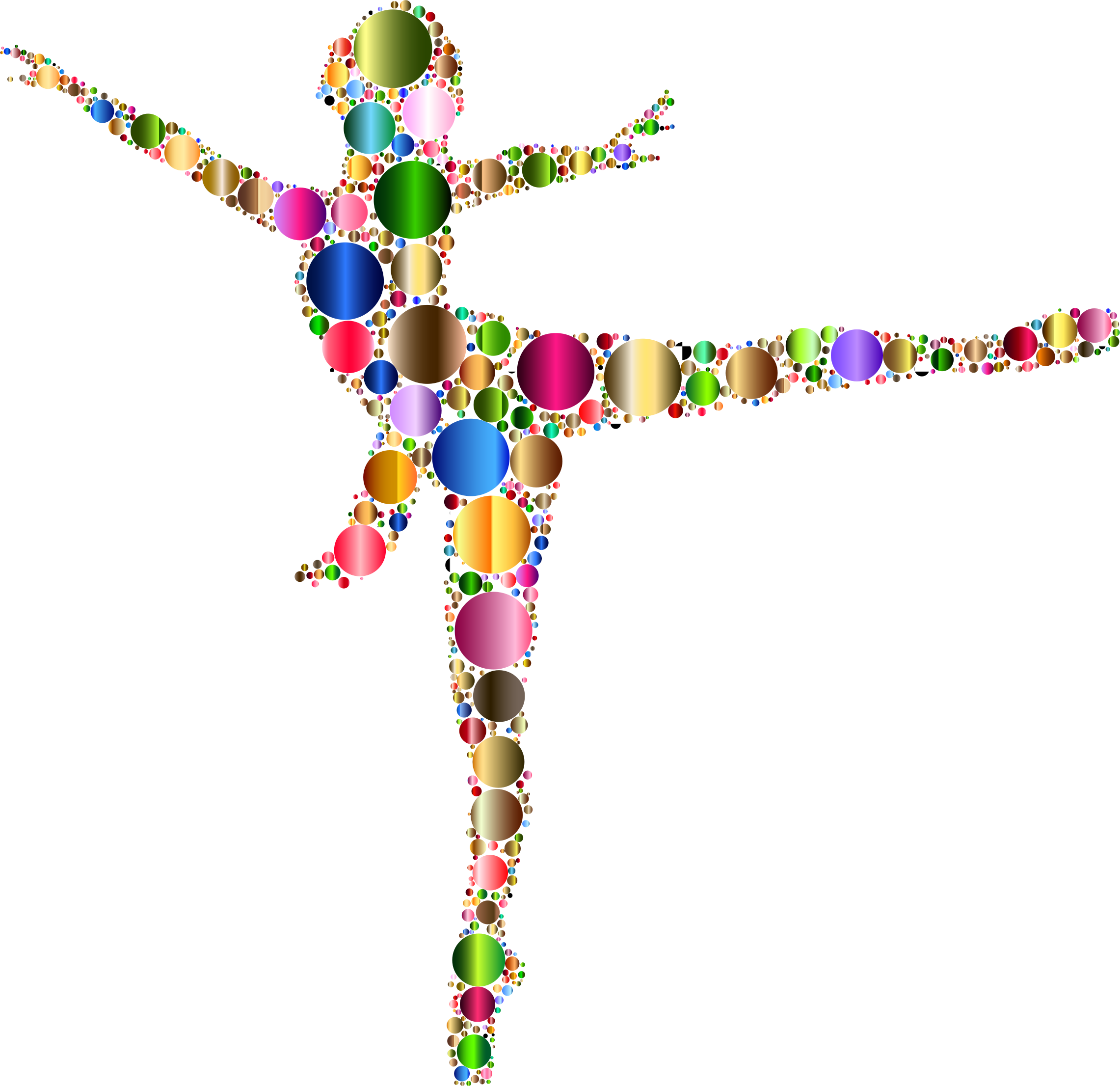 Clipart - Colorful Ballet Dancer Circles 3