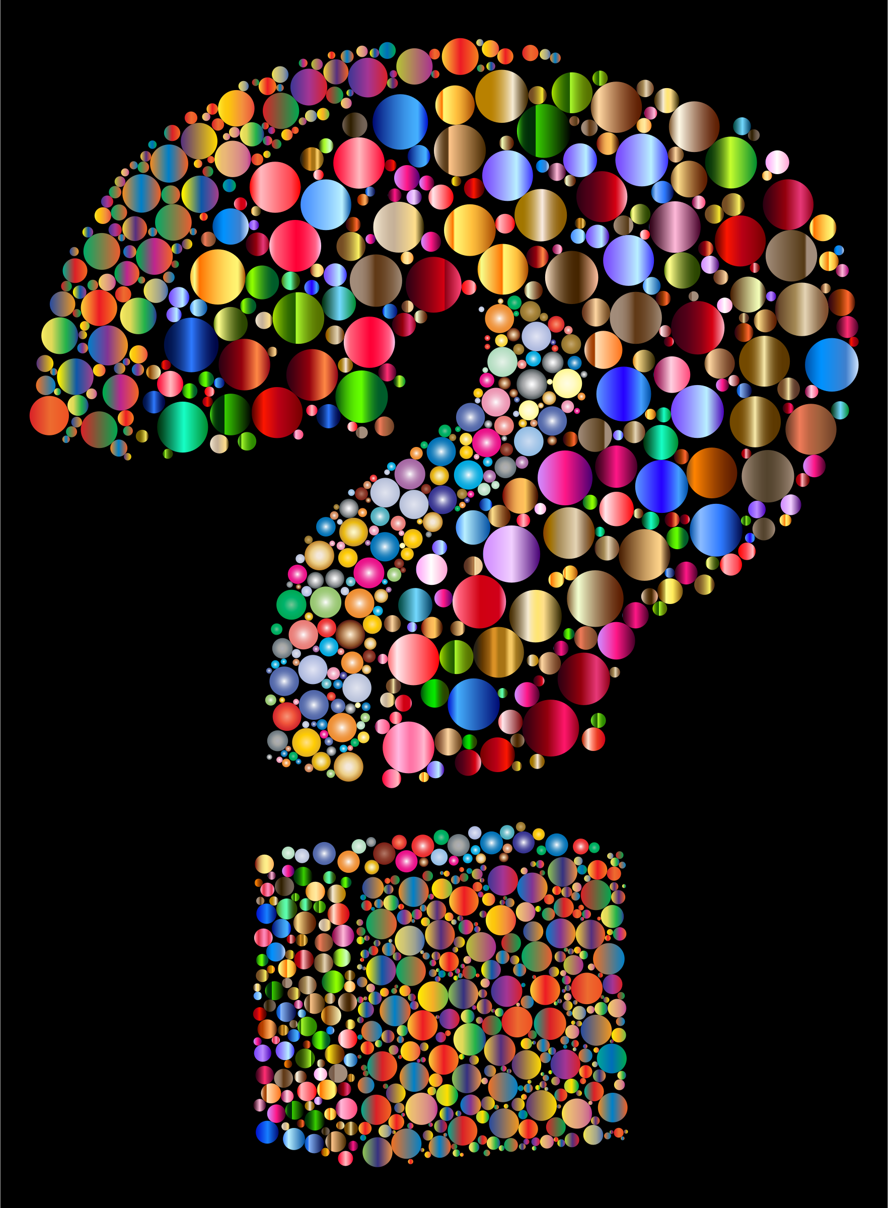 Clipart - Circlular 3D Question Mark With Black Background