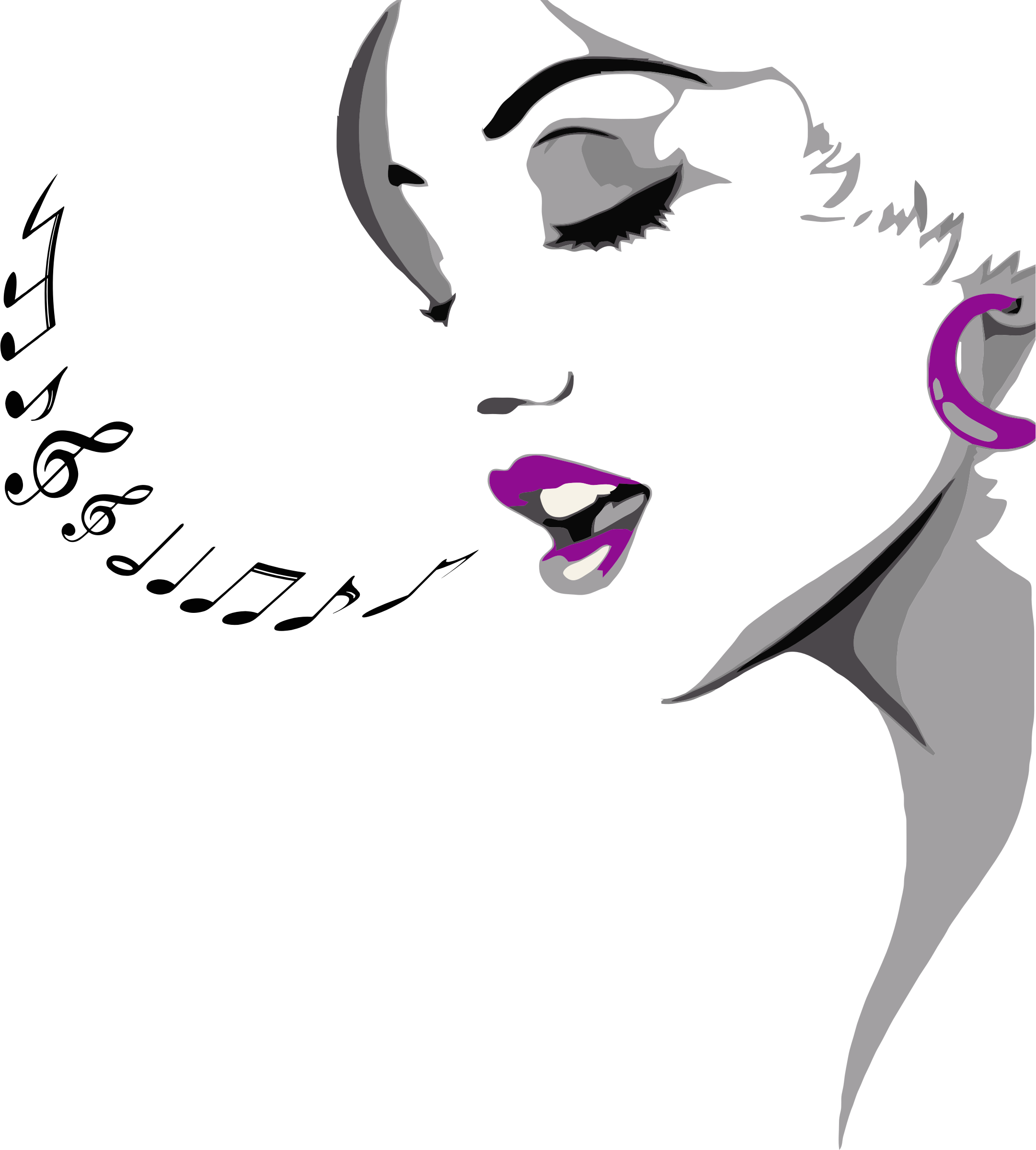 Clipart - Singing Woman