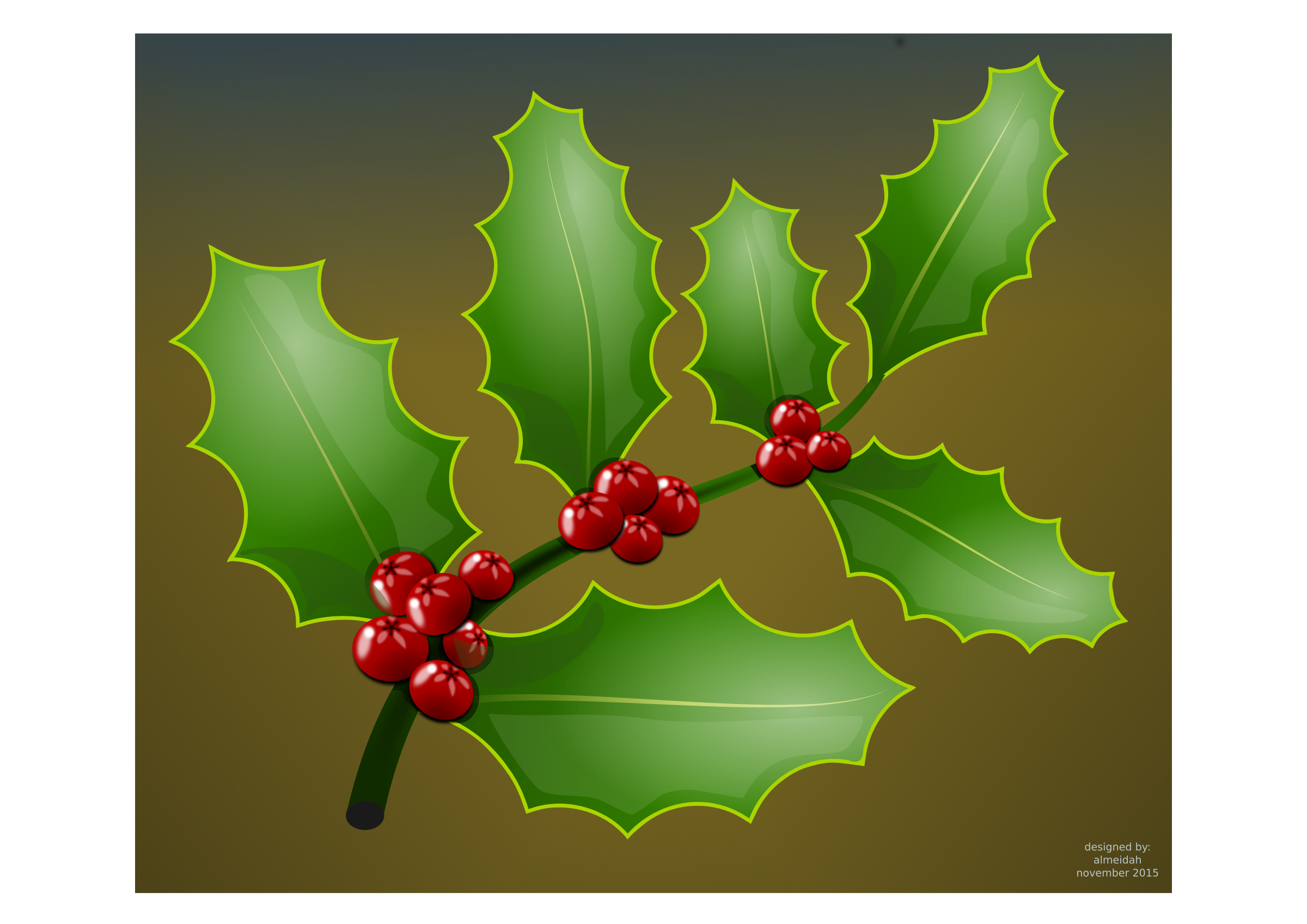 Clipart - Holly branch