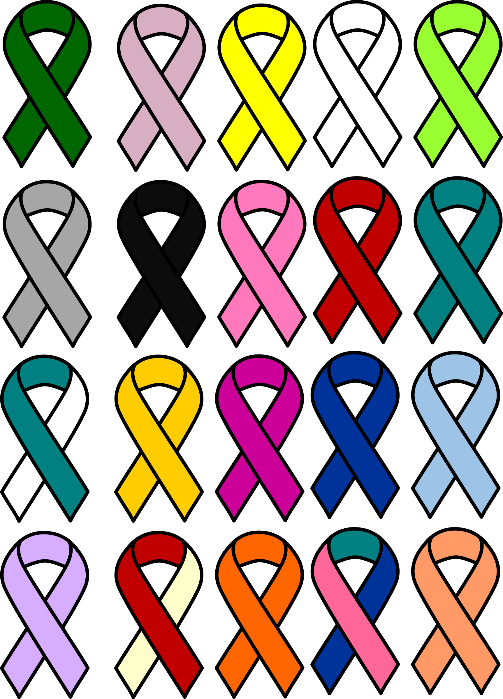 Ribbon Colors For Cancer Types