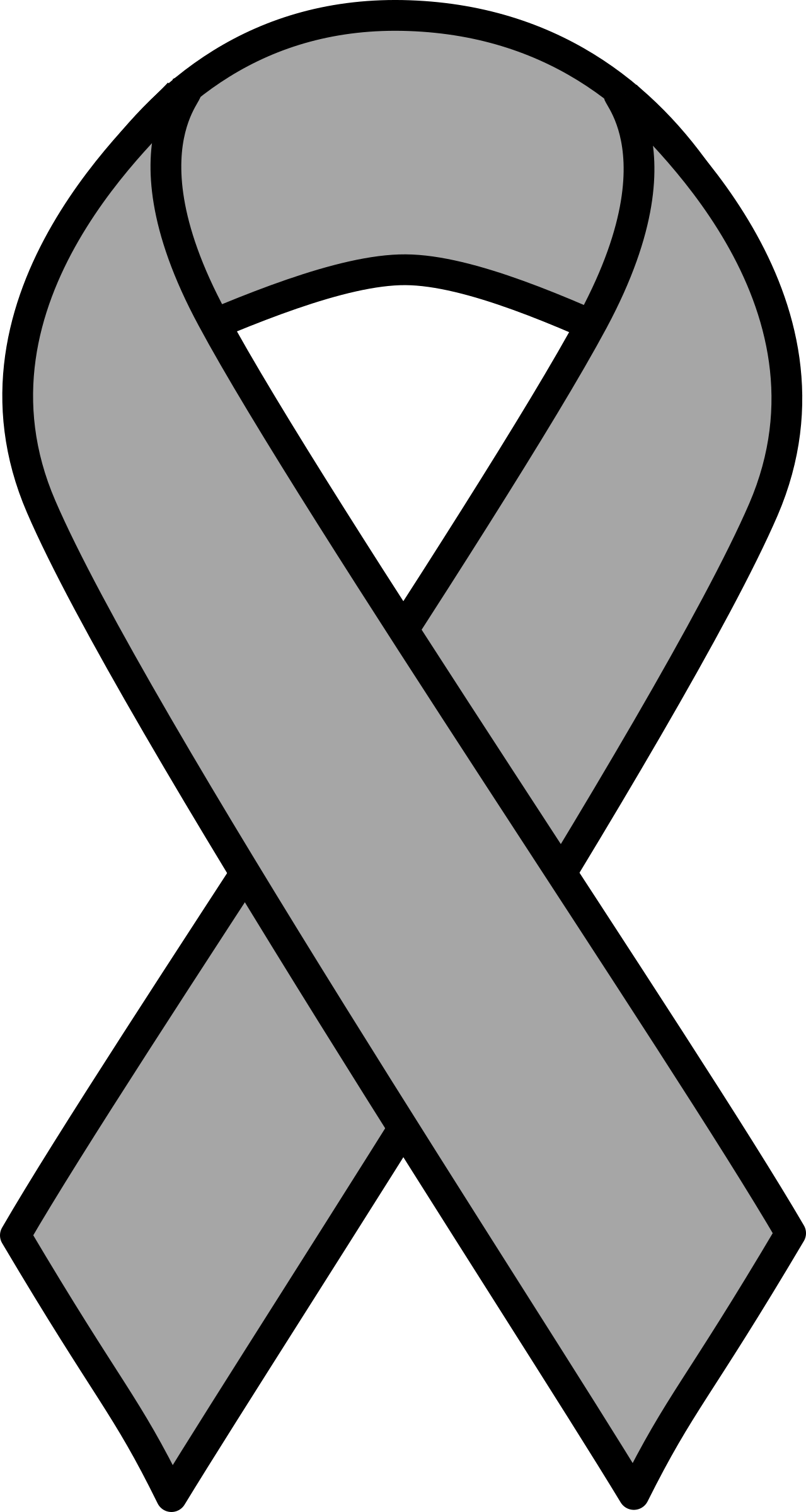 Download Clipart - Grey Brain Cancer Ribbon