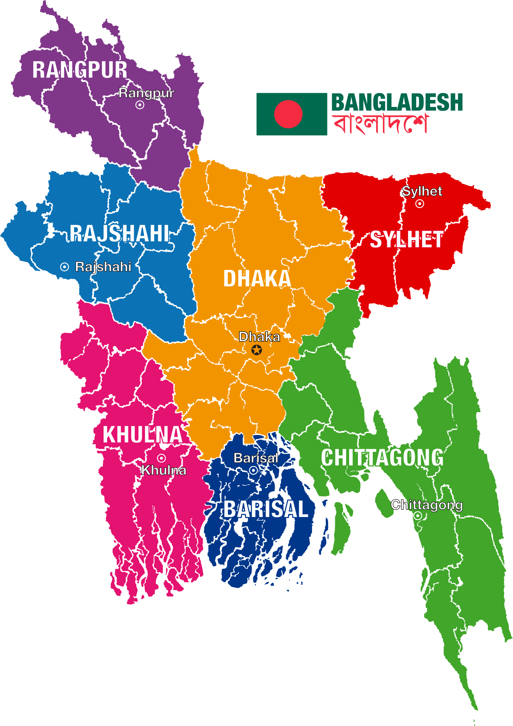 Clipart - Bangladesh Political Map